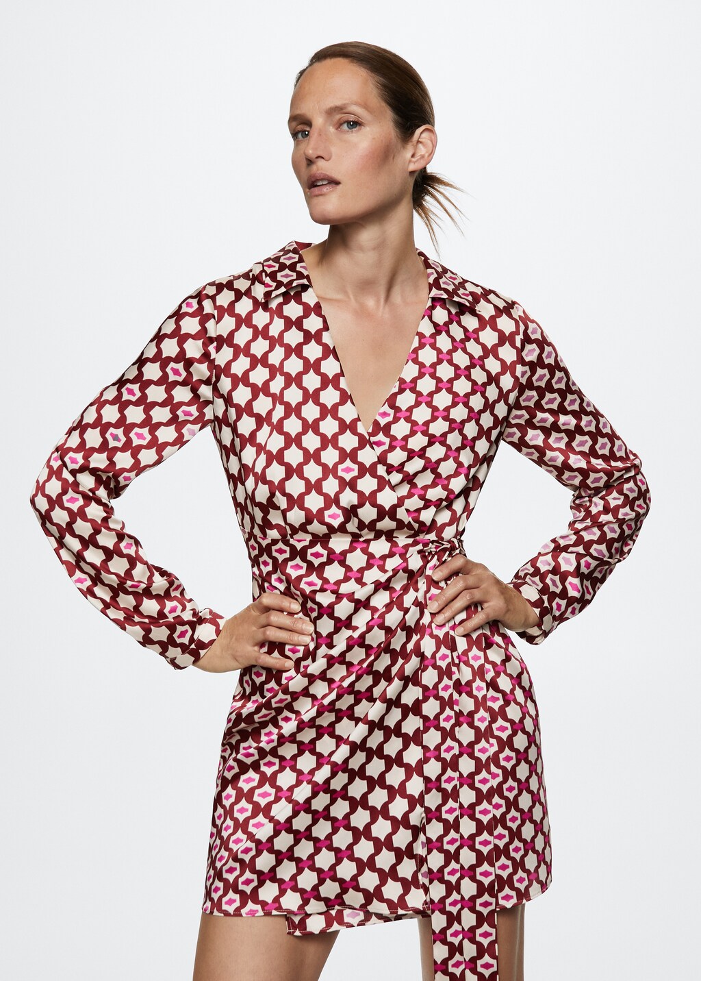 Printed shirt dress - Medium plane