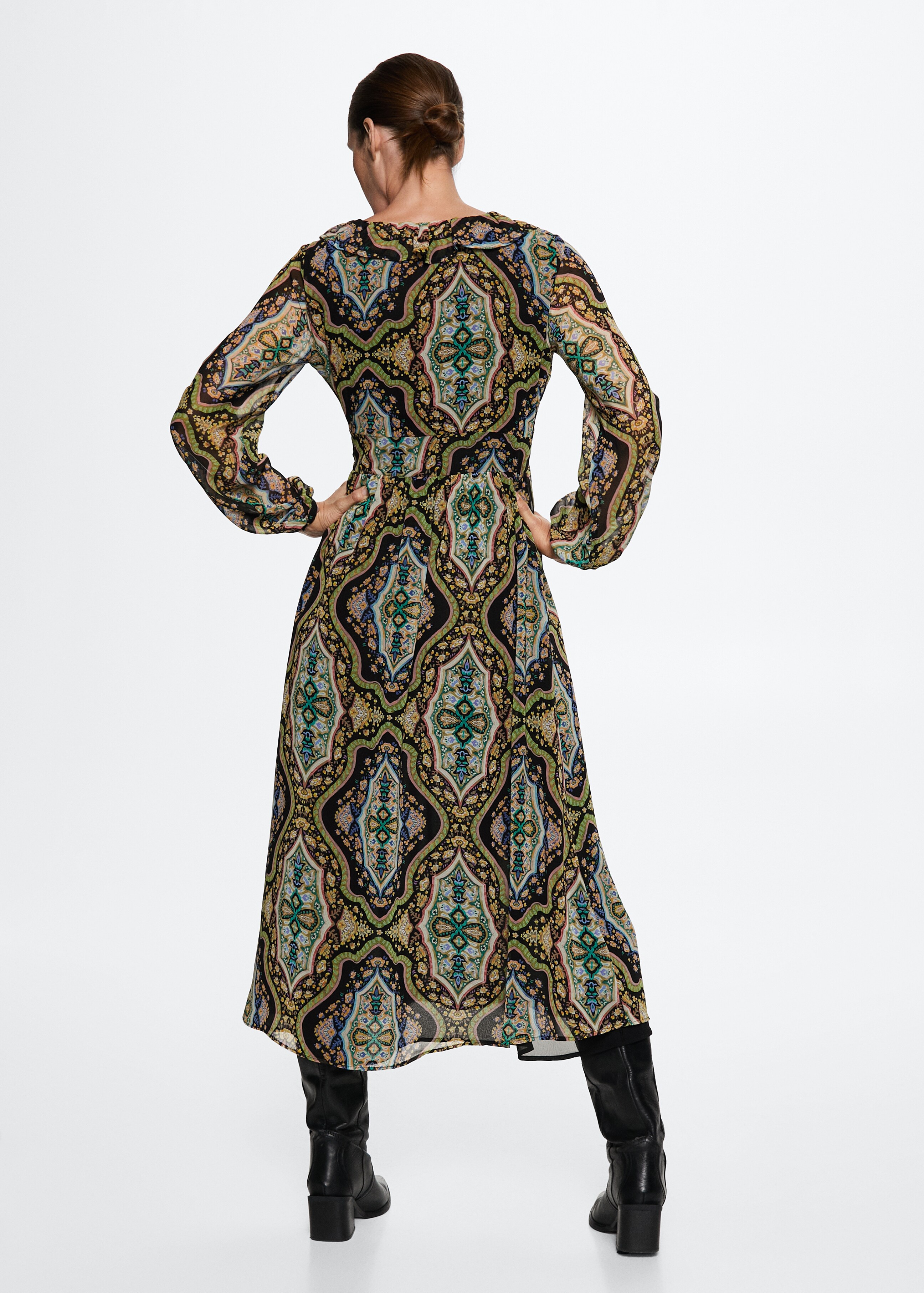 Baroque print dress - Reverse of the article