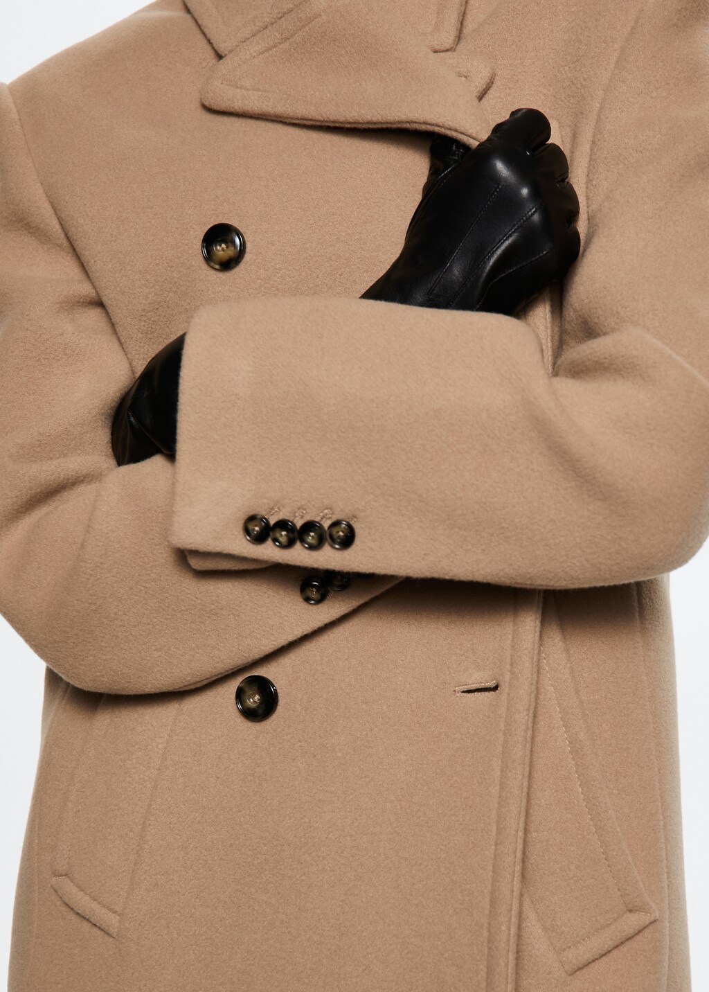 Double-breasted virgin wool coat