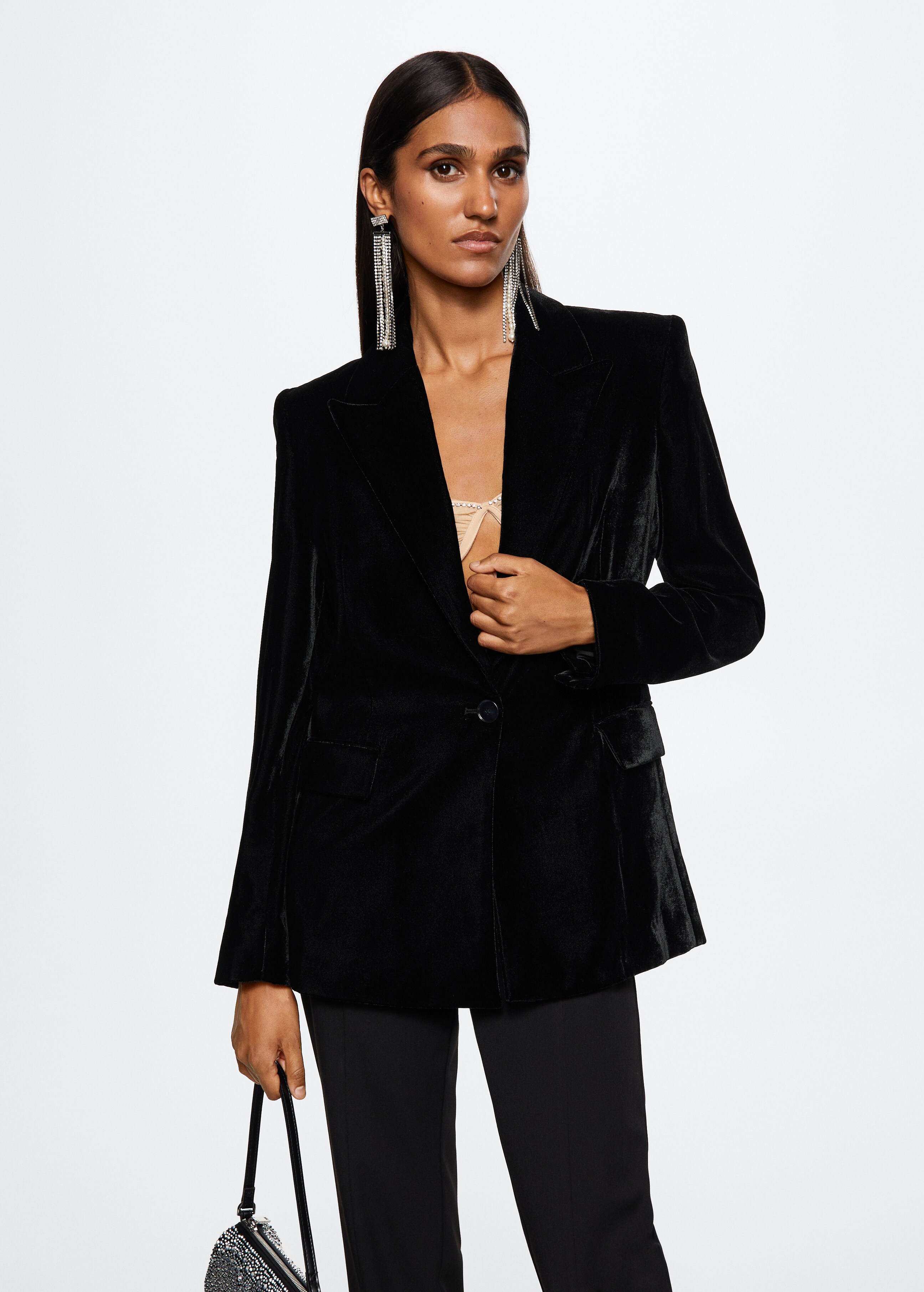 Velvet suit blazer - Medium plane