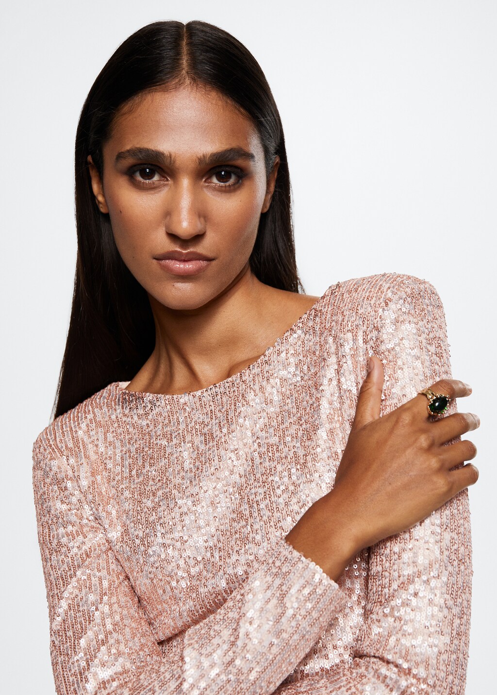 Long-sleeved sequin dress - Details of the article 1