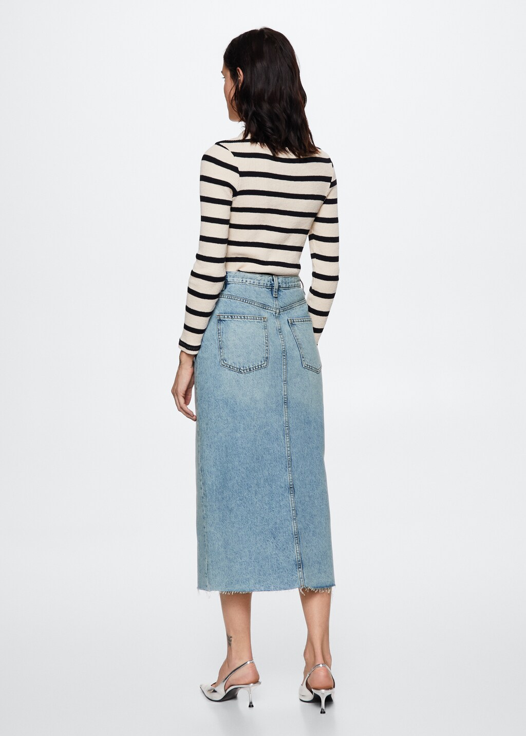 Slit denim skirt - Reverse of the article