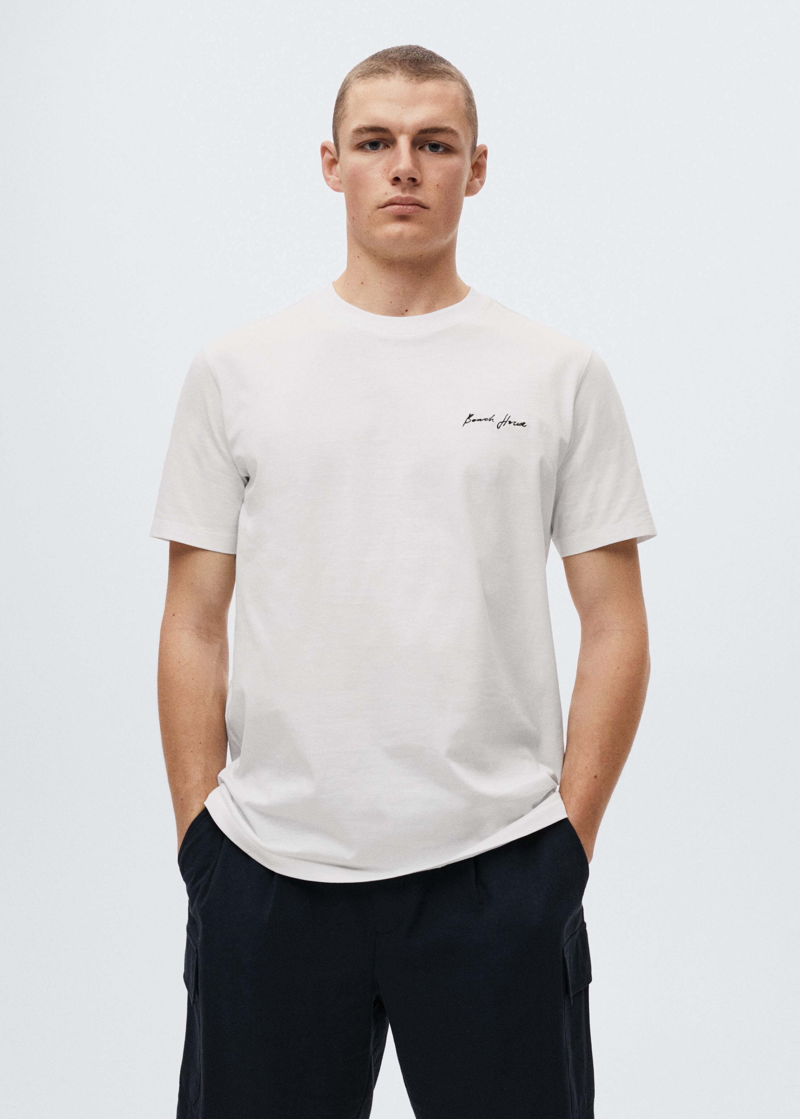 T-shirt algodão estampado - Plano médio