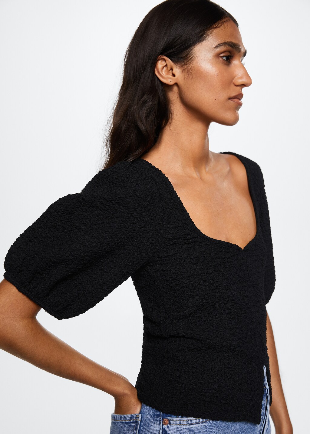 Textured knit top - Details of the article 1