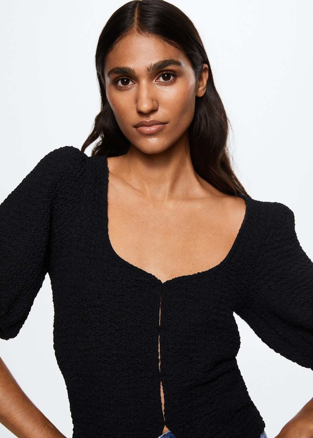 Textured knit top - Details of the article 2