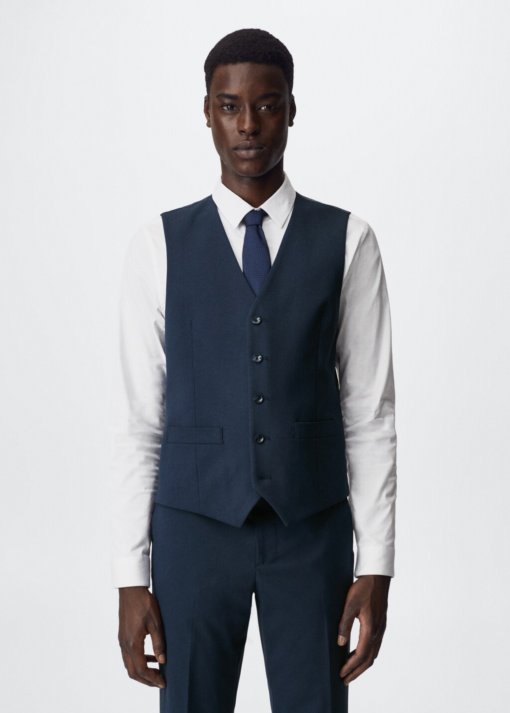 Slim-fit suit vest - Medium plane