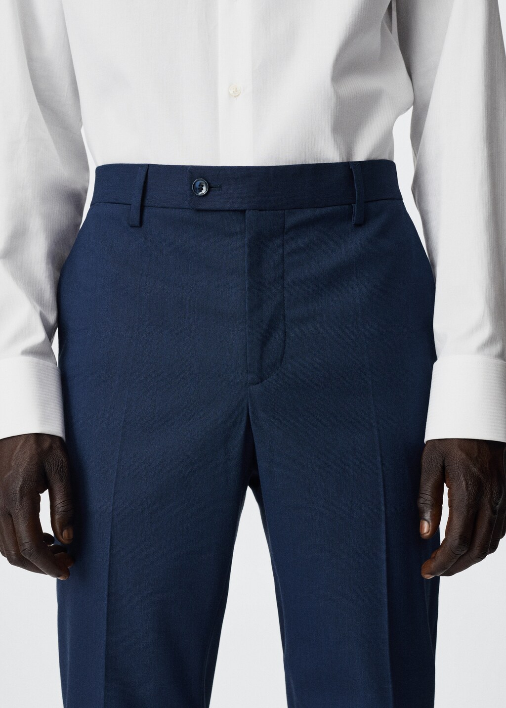 Slim fit microstructure suit trousers - Details of the article 1