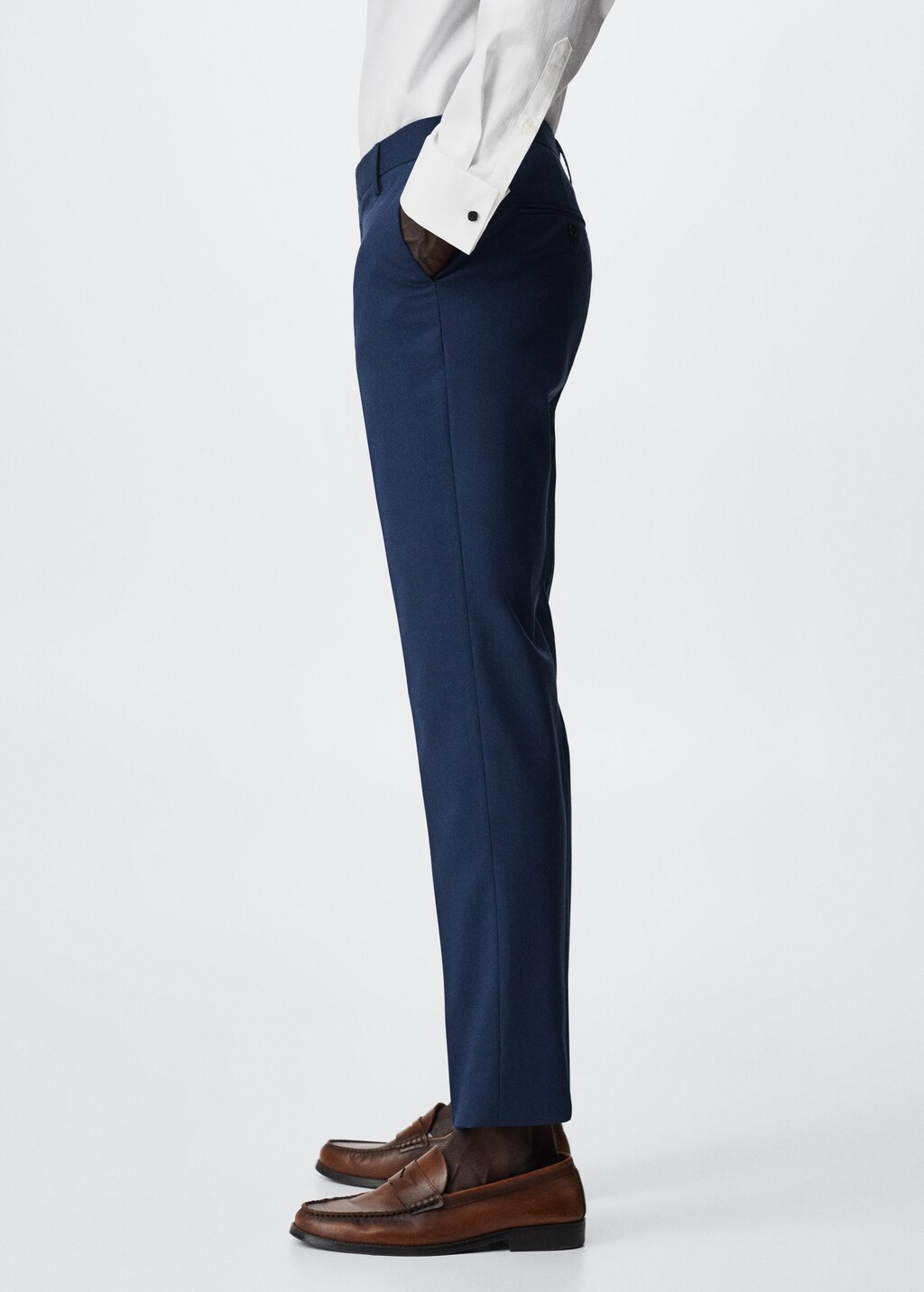 Slim fit microstructure suit trousers - Details of the article 2