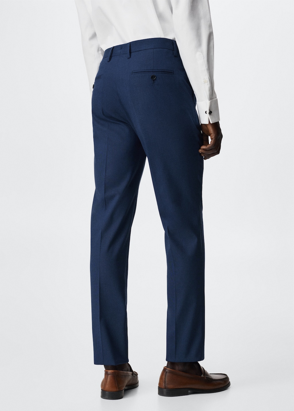 Slim fit microstructure suit trousers - Reverse of the article