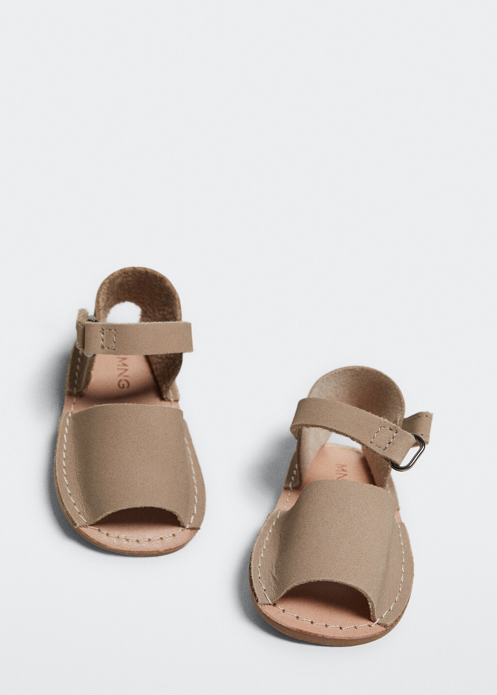 Velcro leather sandal - Medium plane