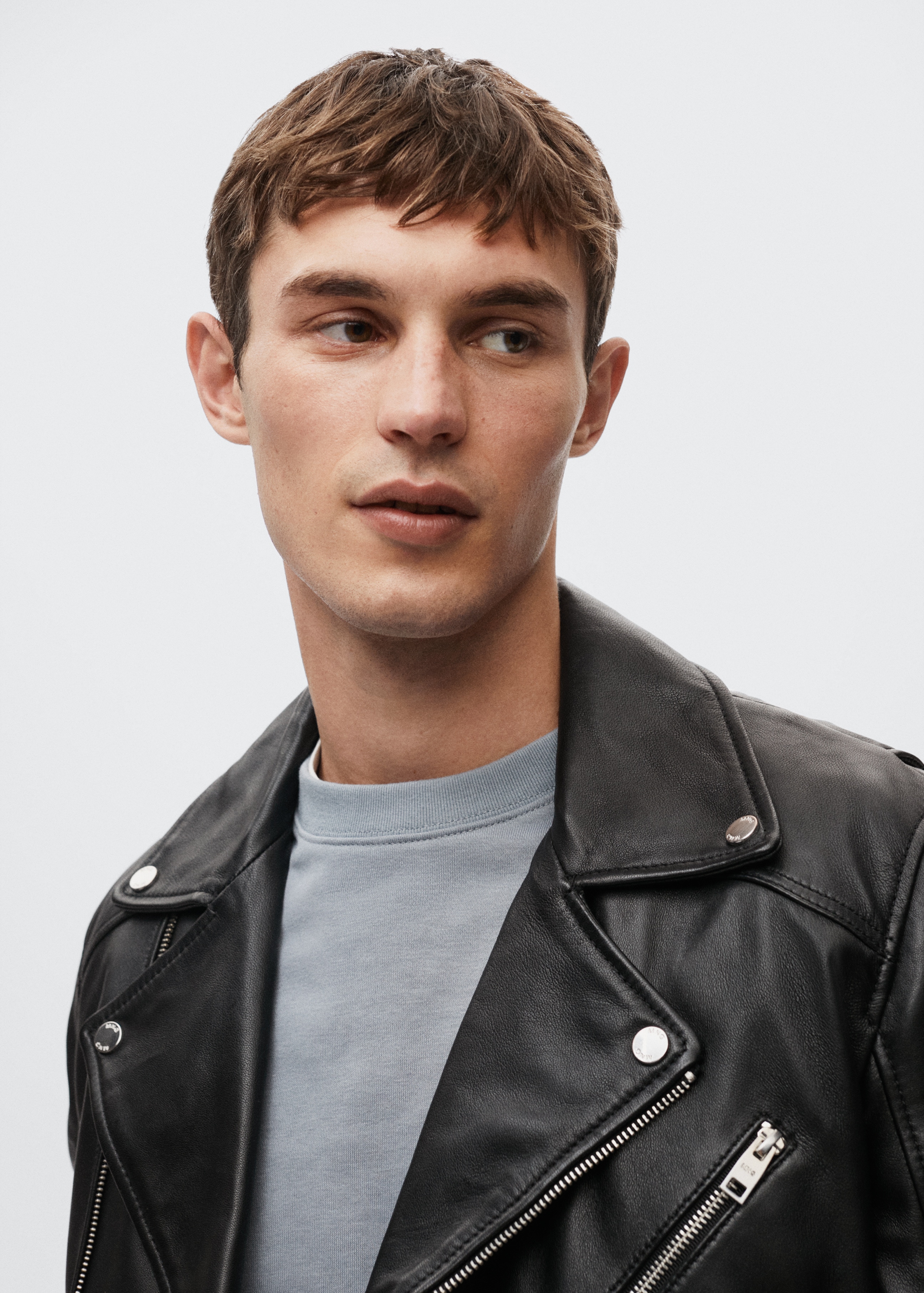 Leather biker jacket - Details of the article 1