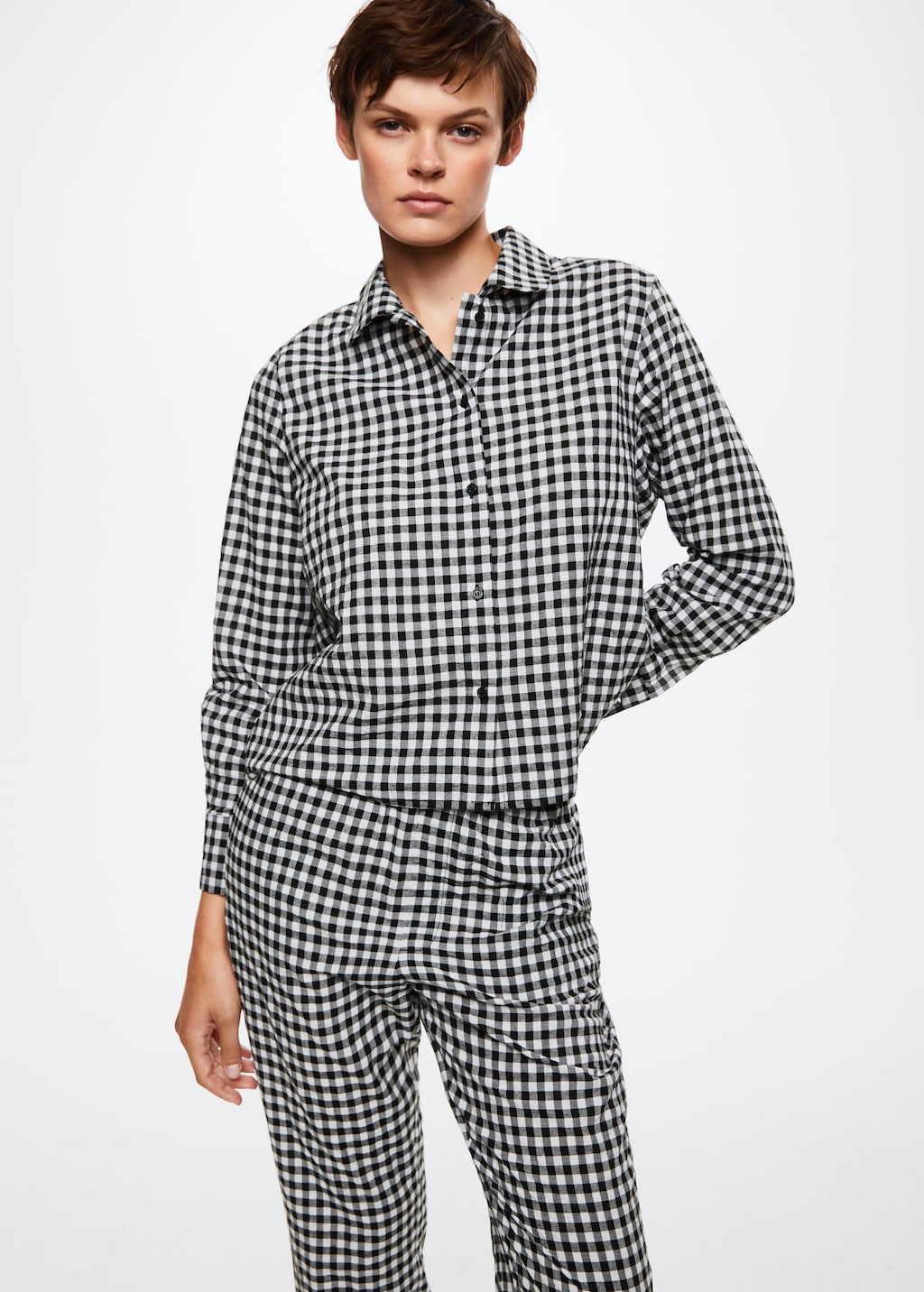 Check flannel pyjama shirt - Medium plane