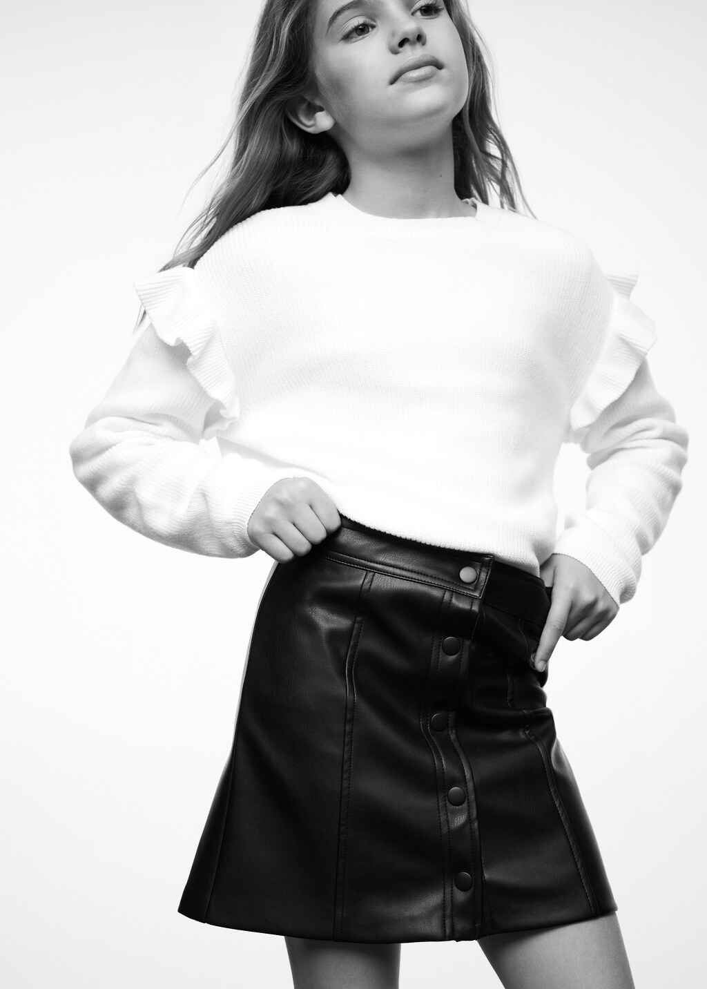 Leather-effect skirt - Details of the article 1