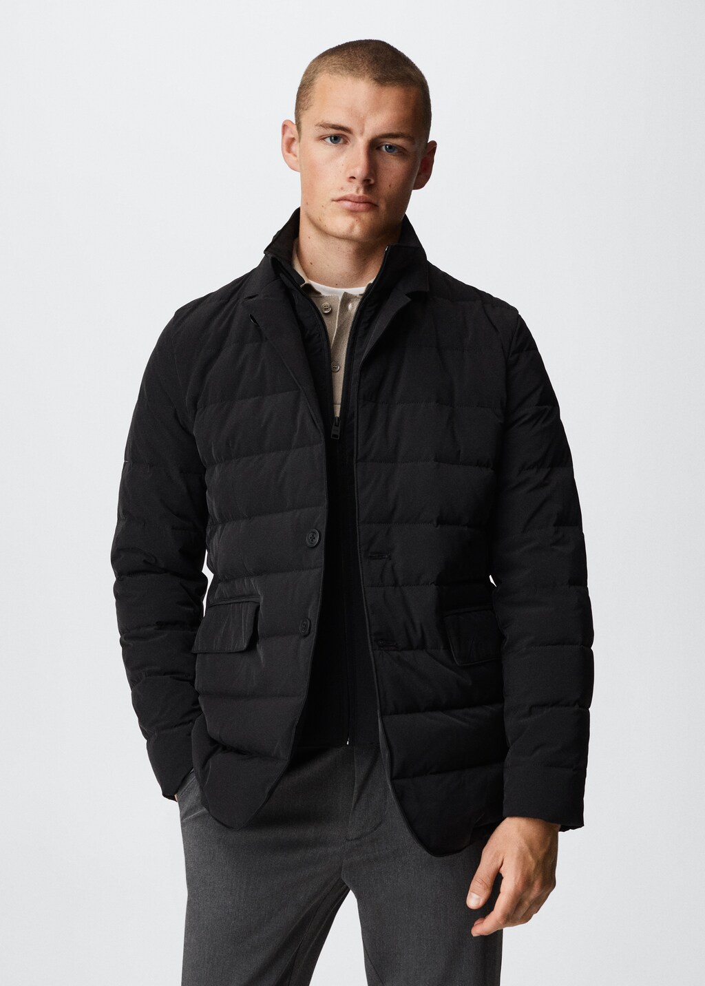 Lapel quilted jacket - Medium plane