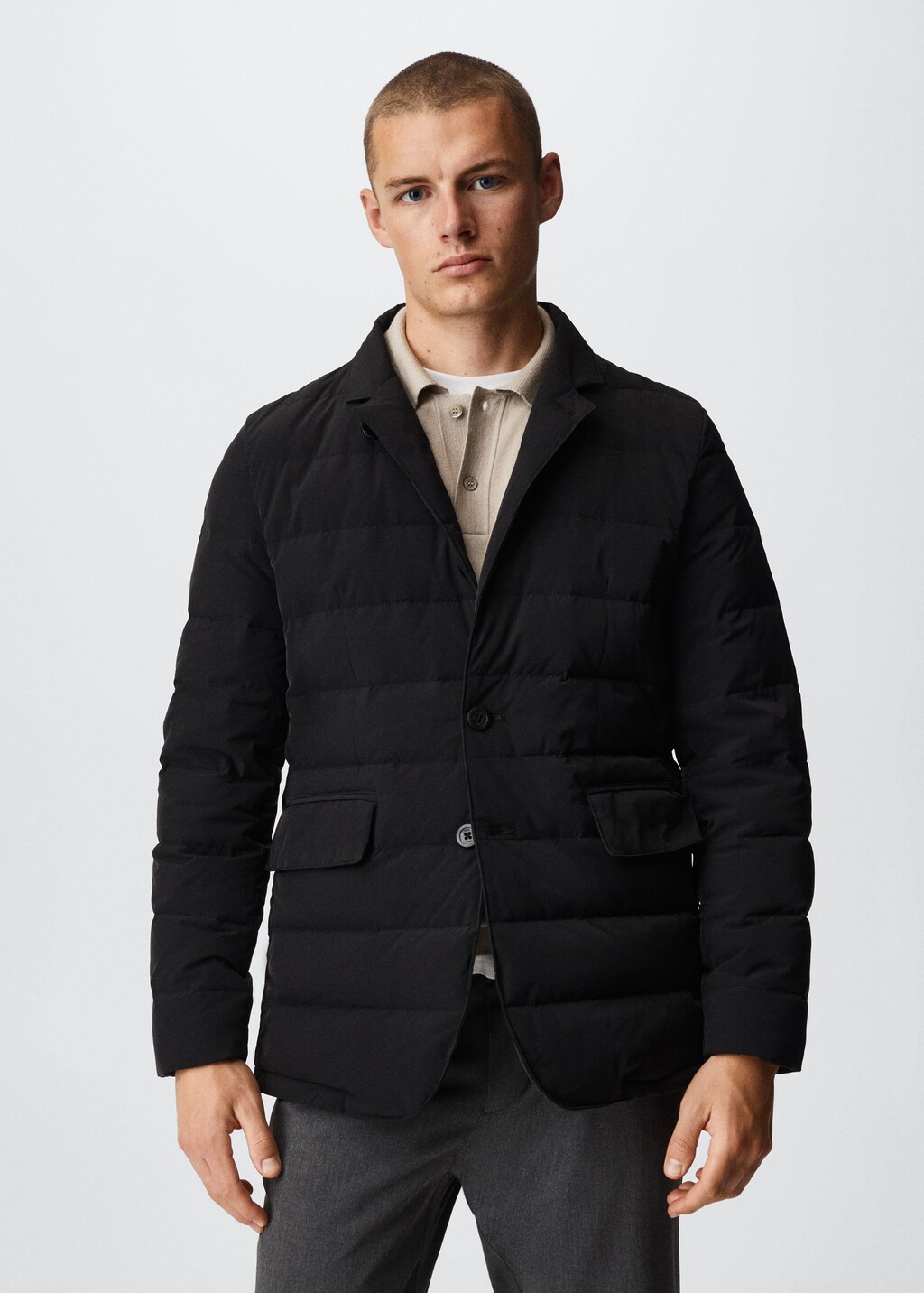 Lapel quilted jacket - Details of the article 3