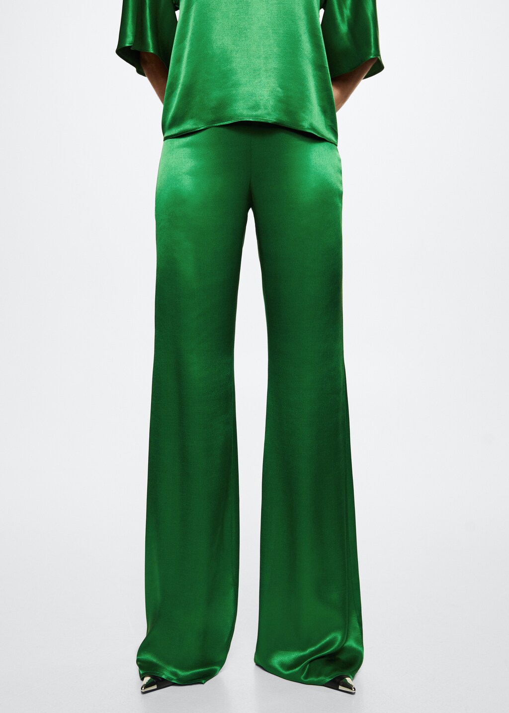 Flared satin pants