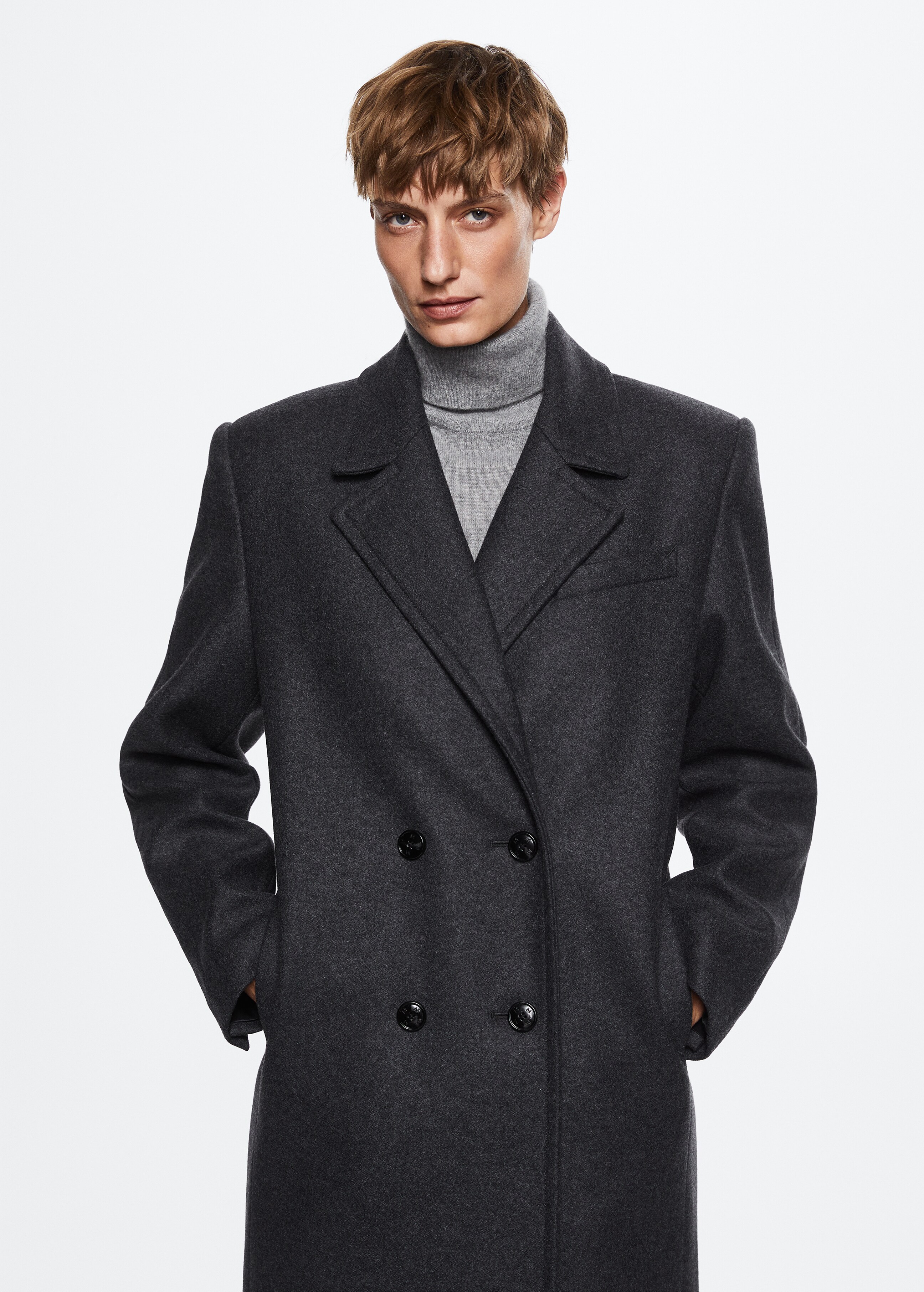 Tailored oversize wool coat - Medium plane