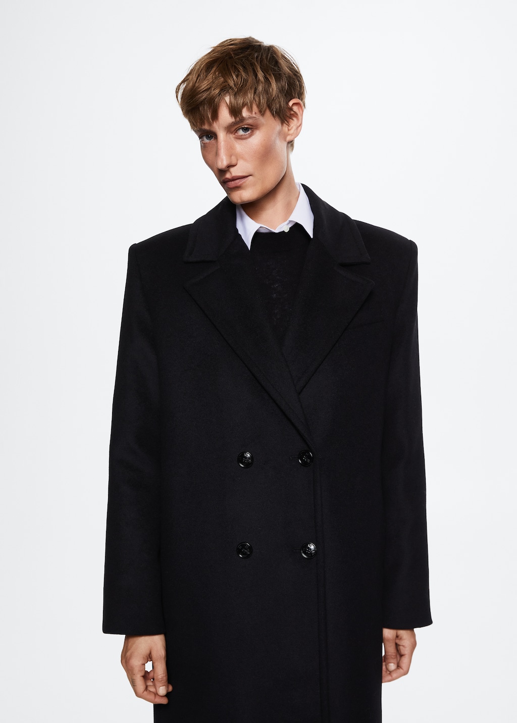 Tailored oversize wool coat - Medium plane