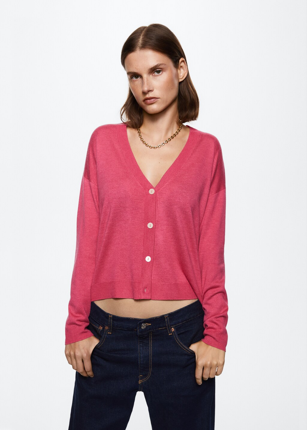 Cardigan de malha fina - Mulher | MANGO OUTLET Portugal