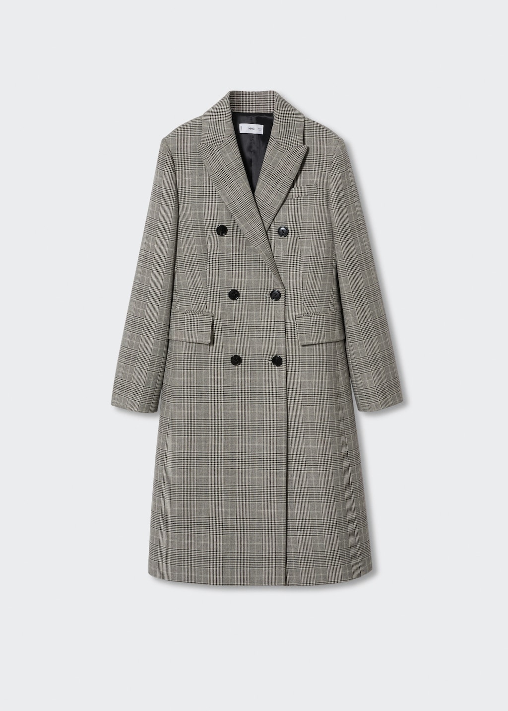 Double breasted check coat hotsell