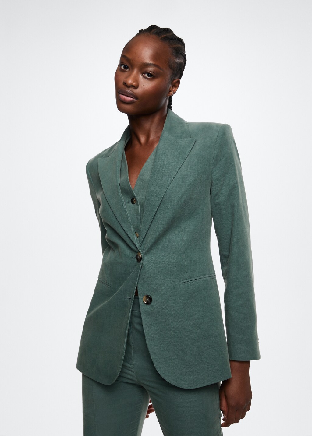 Green fitted blazer womens hotsell