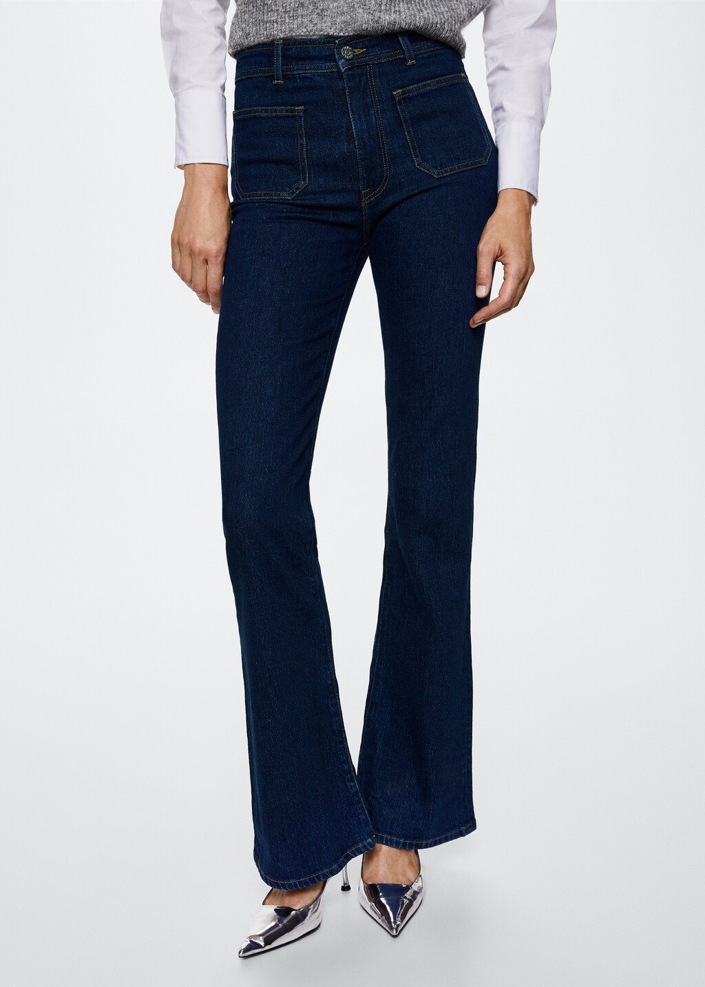 Flared jeans with pocket - Medium plane