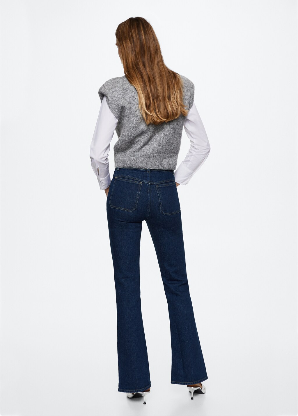 Flared jeans with pocket - Reverse of the article