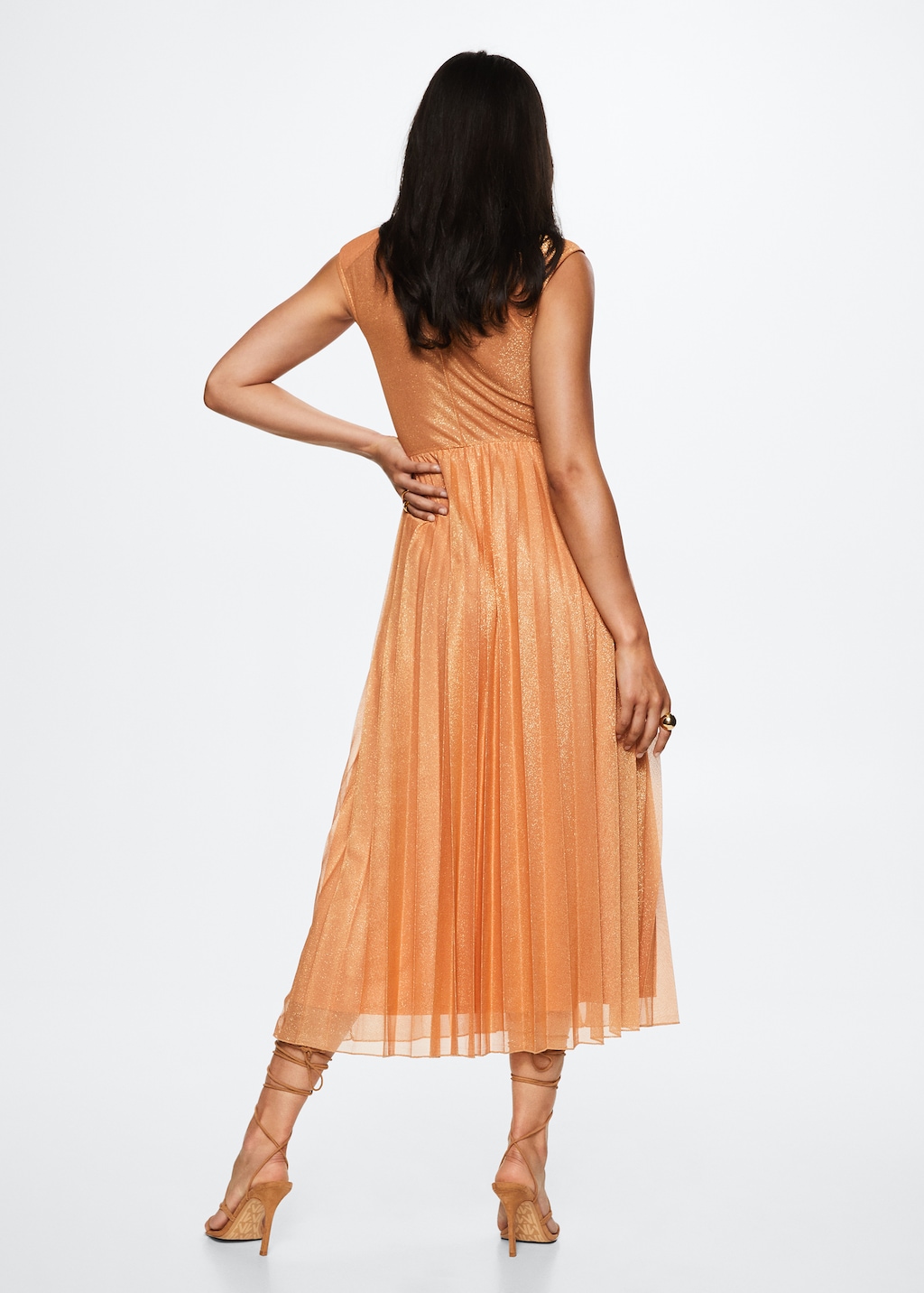 Lurex pleated dress - Reverse of the article