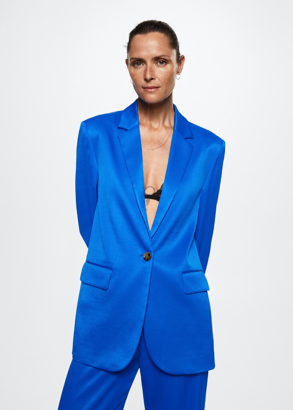 Mango blue blazer best sale