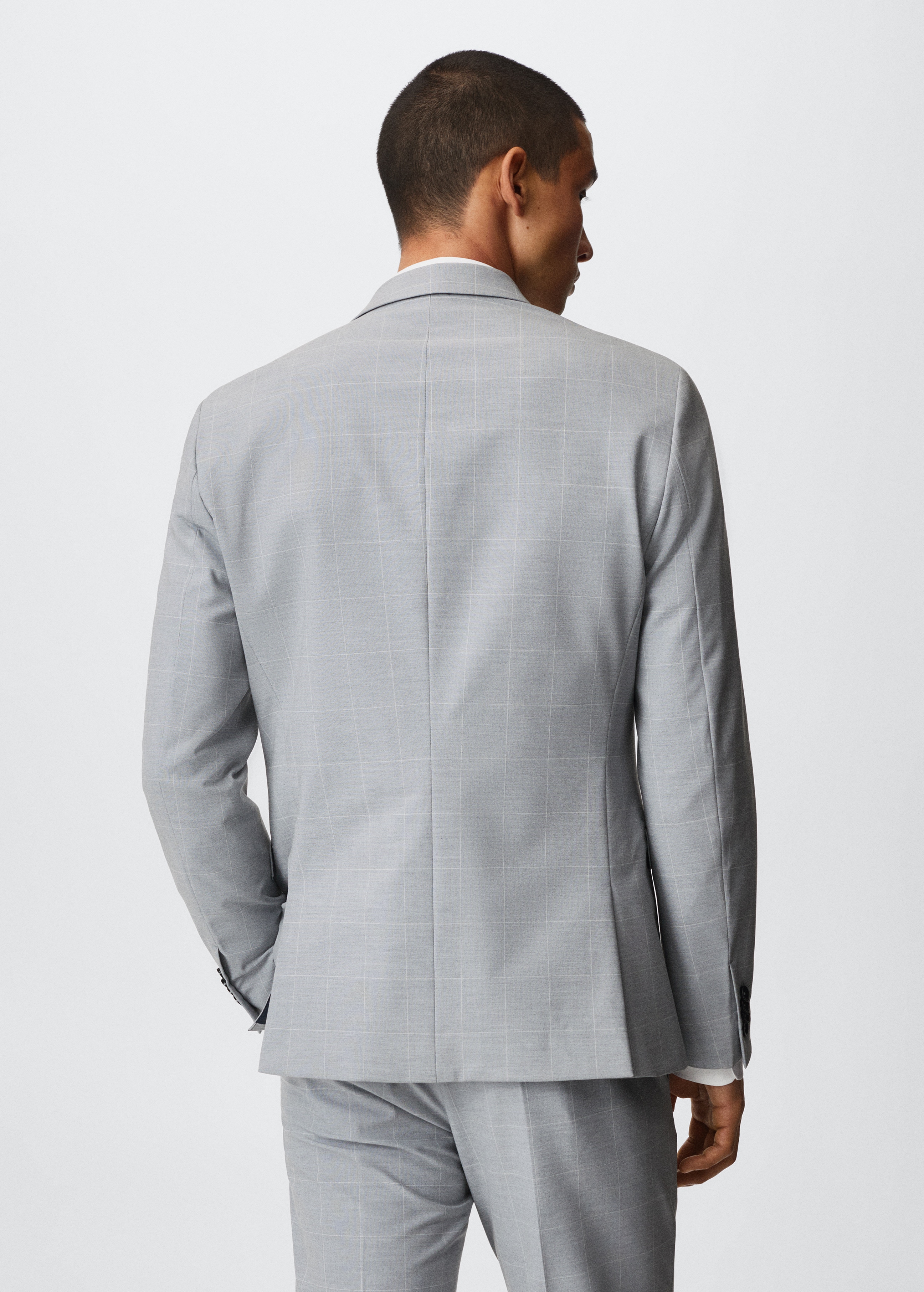 Super slim-fit Tailored check blazer - Reverse of the article