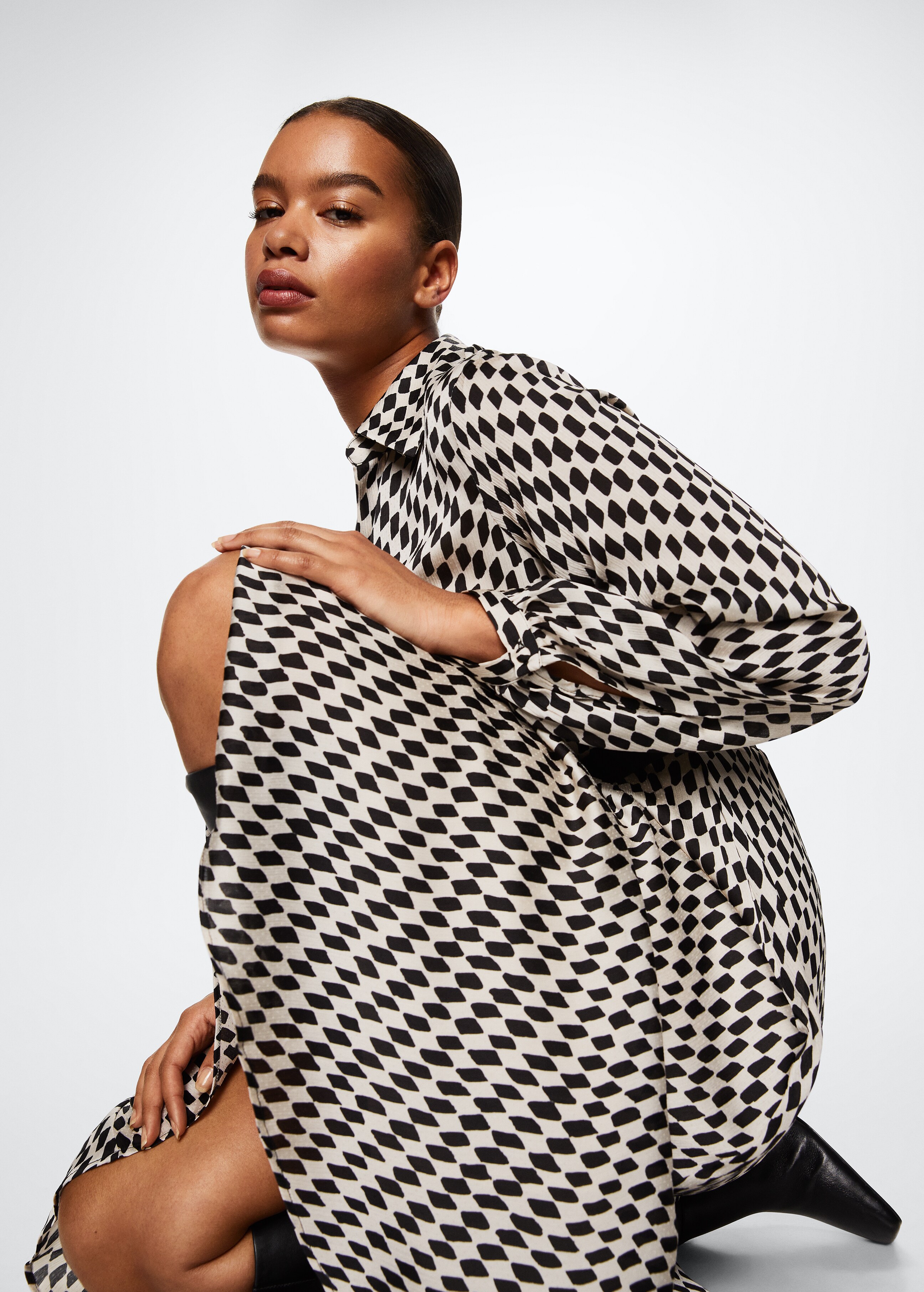 Rhombus pattern dress - Details of the article 4