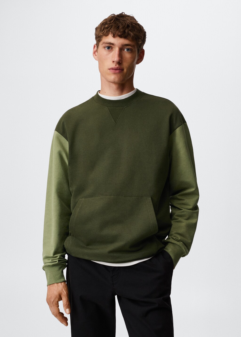 Contrast cotton sweatshirt - Medium plane