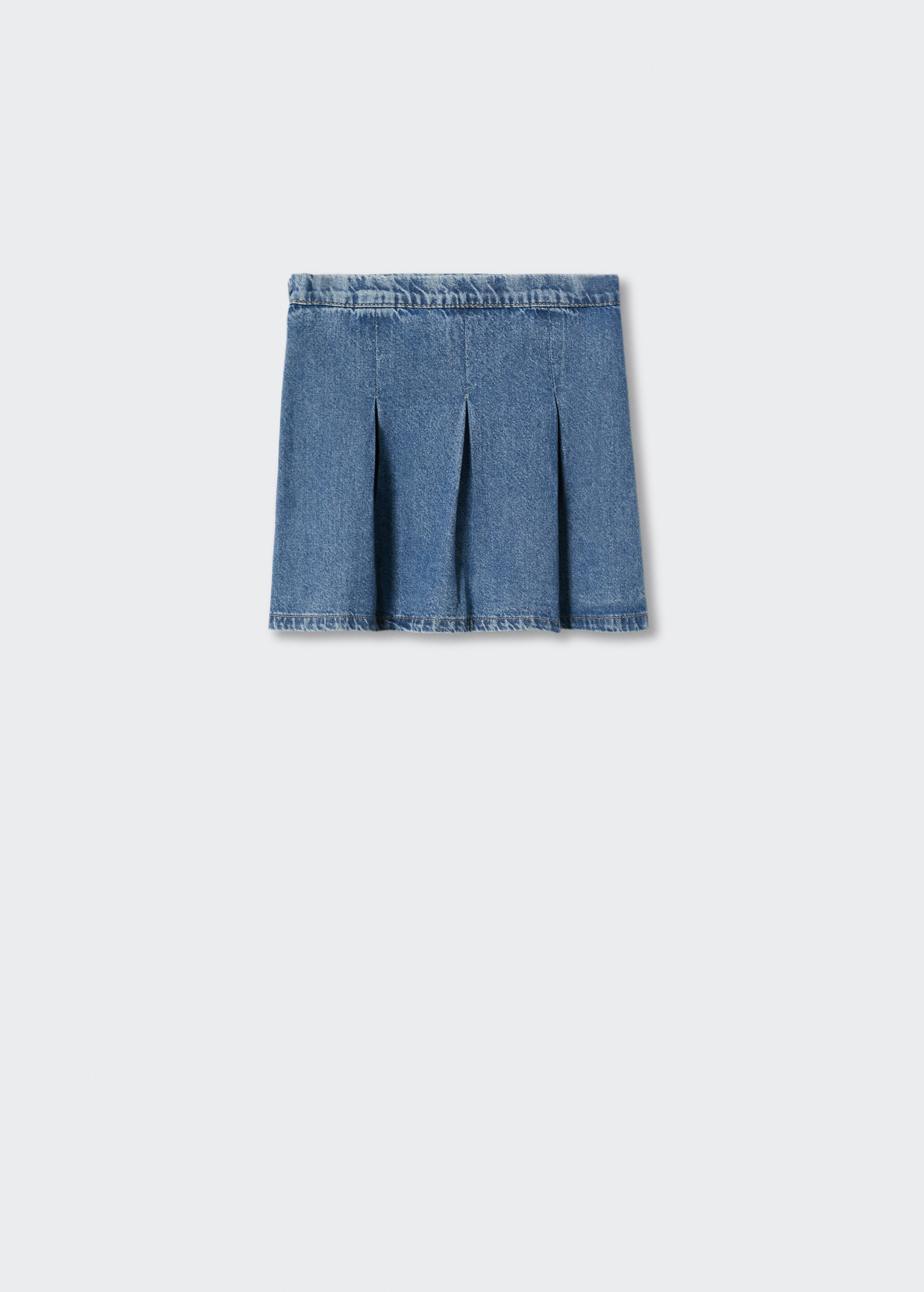 Pleated denim skirt - Reverse of the article