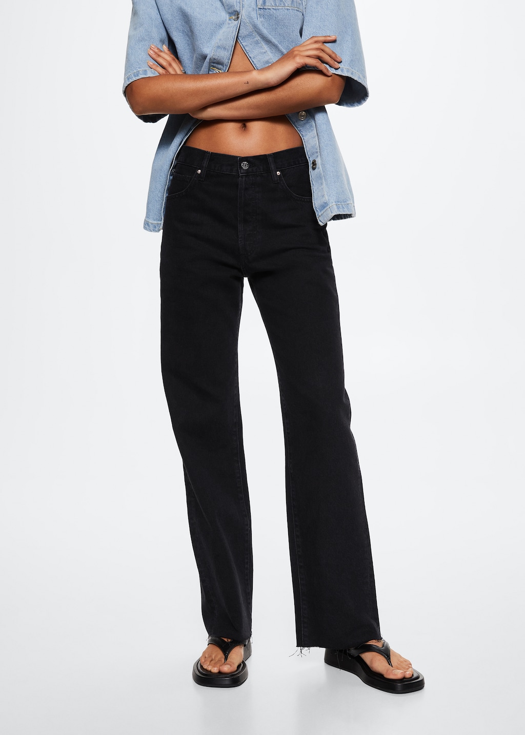 High-waist wideleg jeans - Medium plane