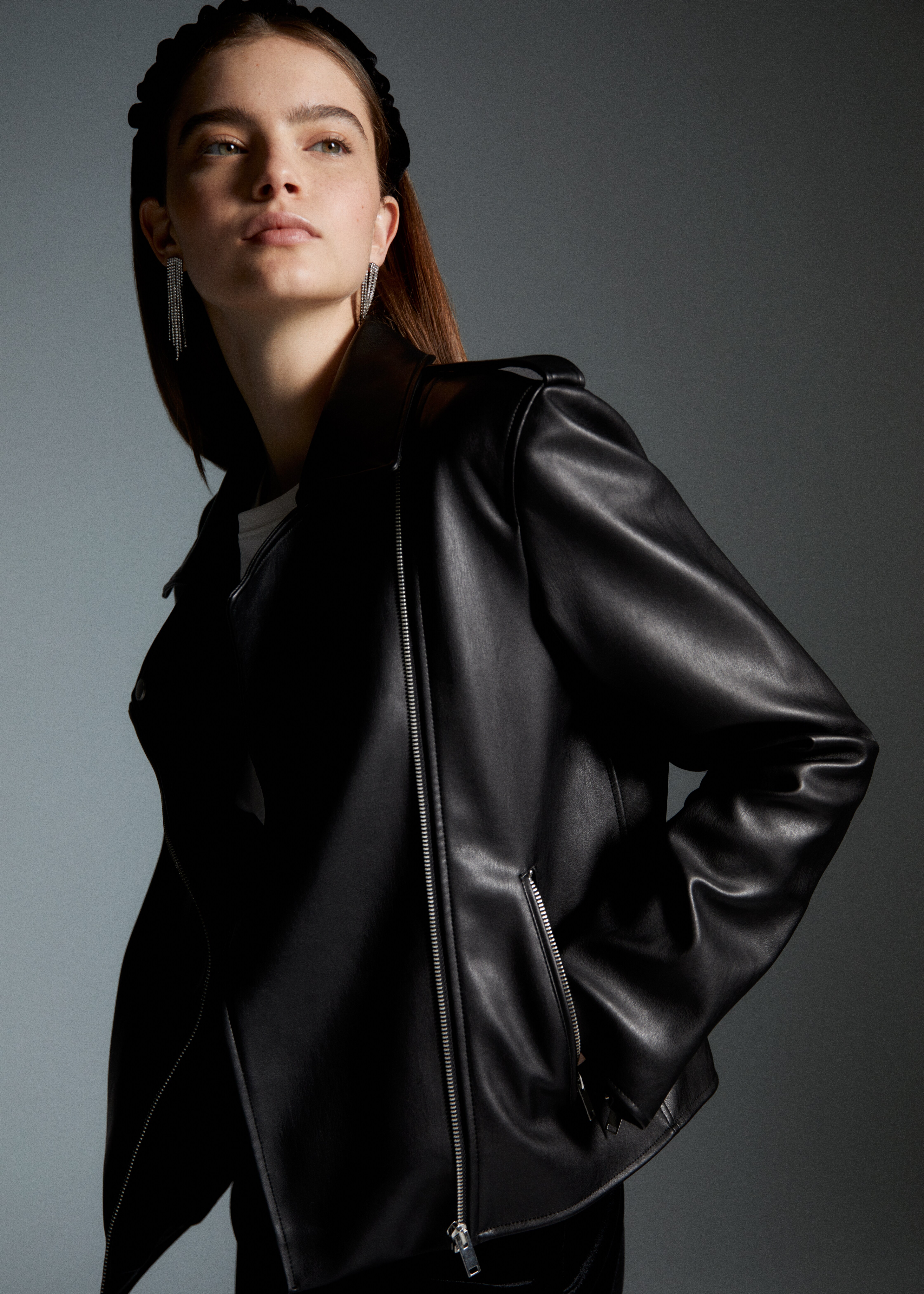 Faux-leather biker jacket - Details of the article 6