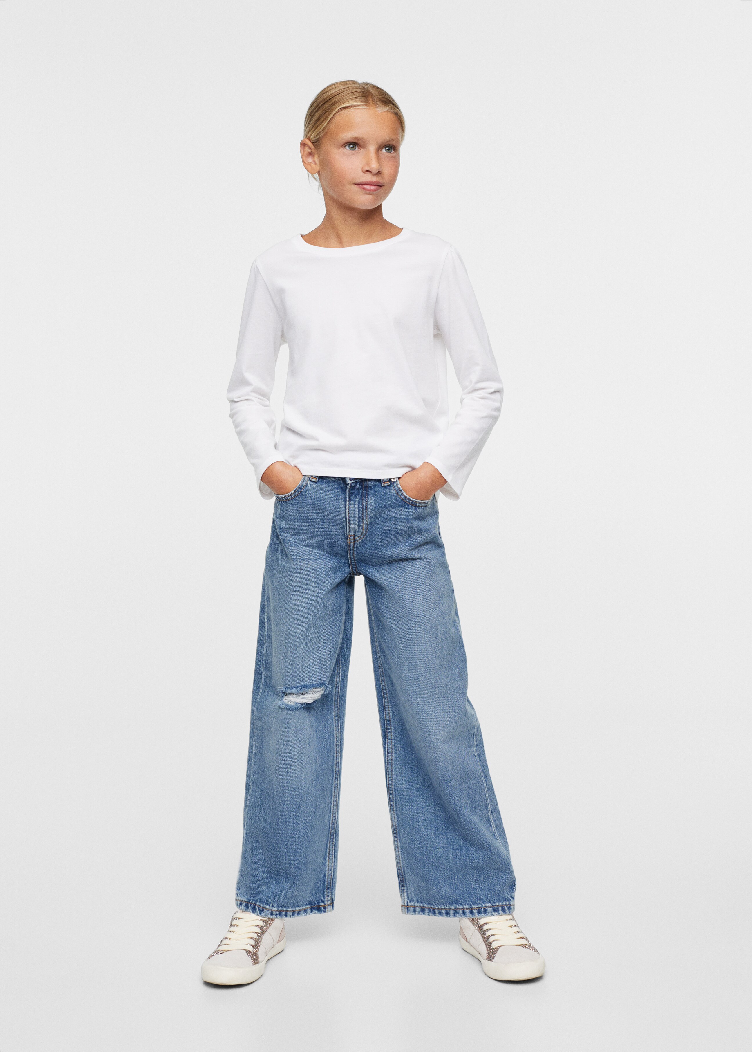 Jeans wideleg - Plano medio