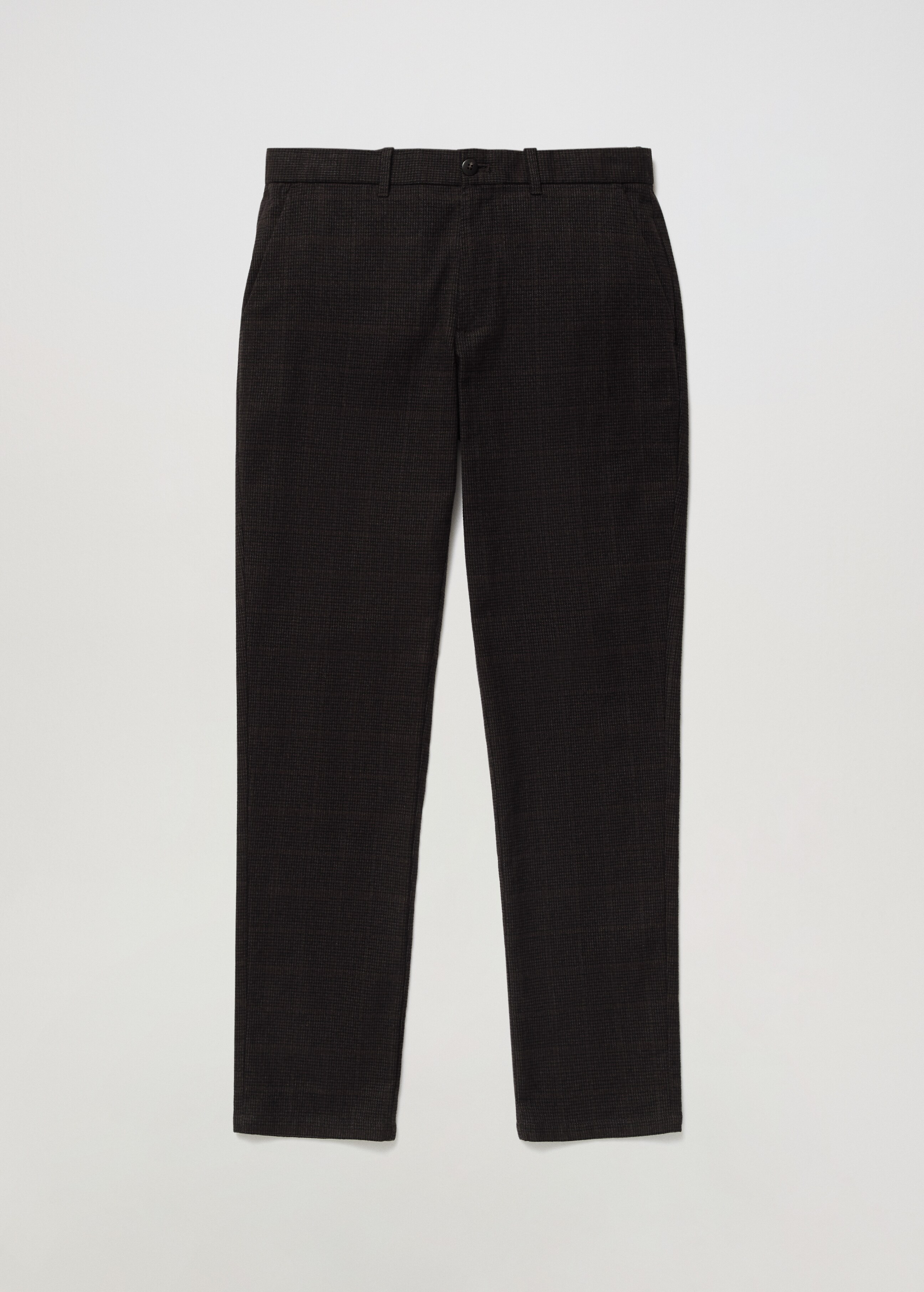 Slim fit checked cotton trousers - Details of the article 3
