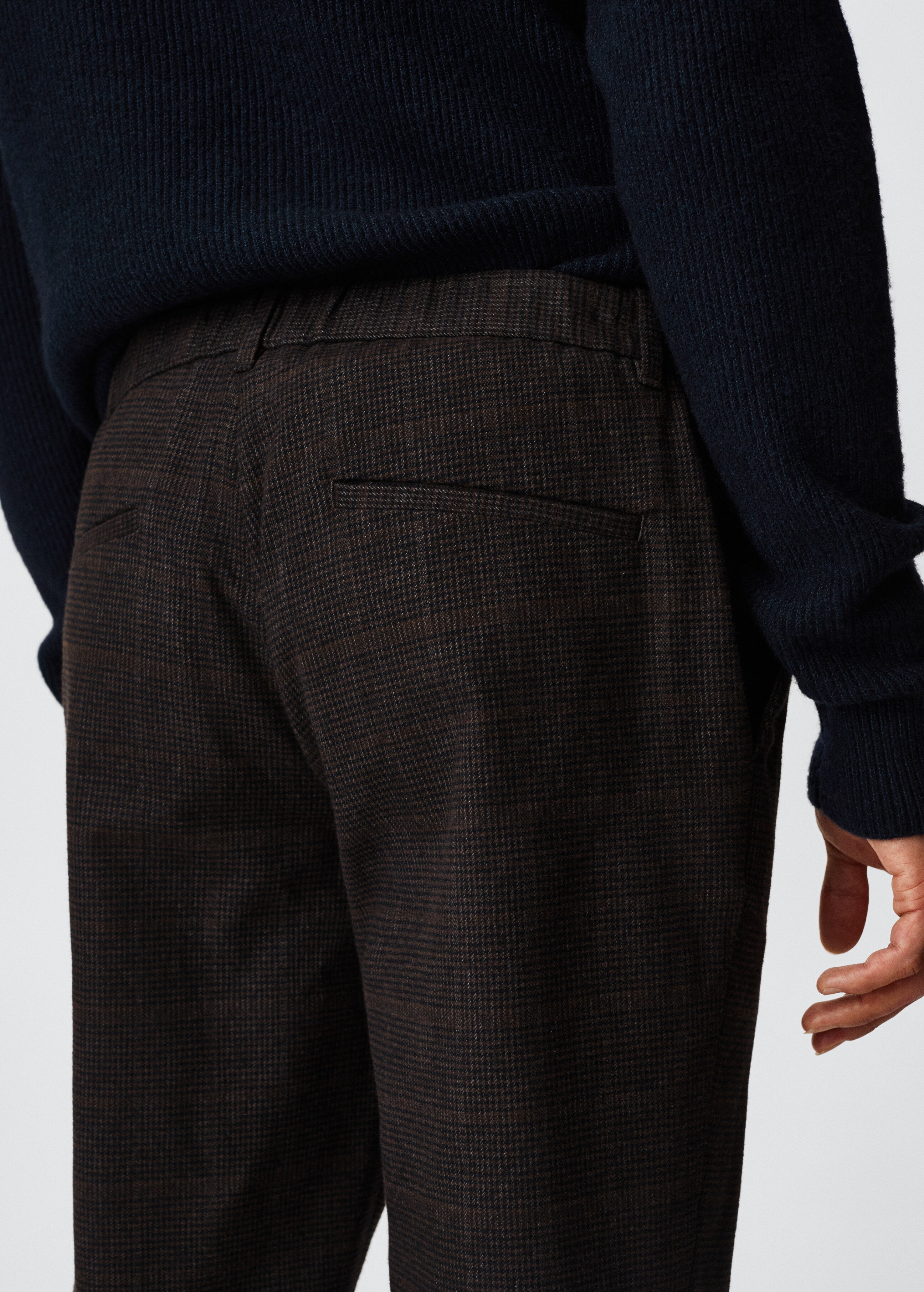 Slim fit checked cotton trousers - Details of the article 6