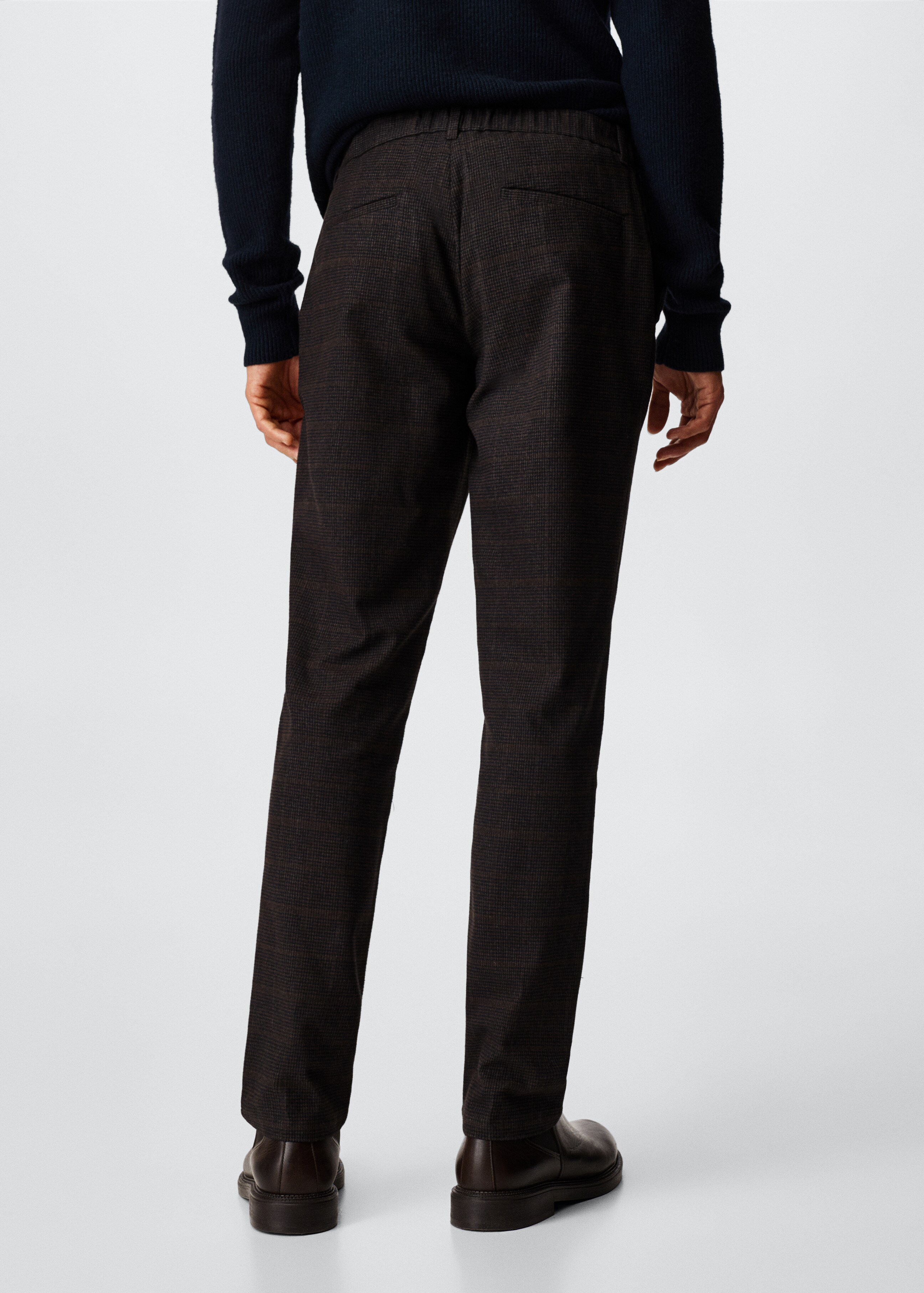 Slim fit checked cotton trousers - Reverse of the article