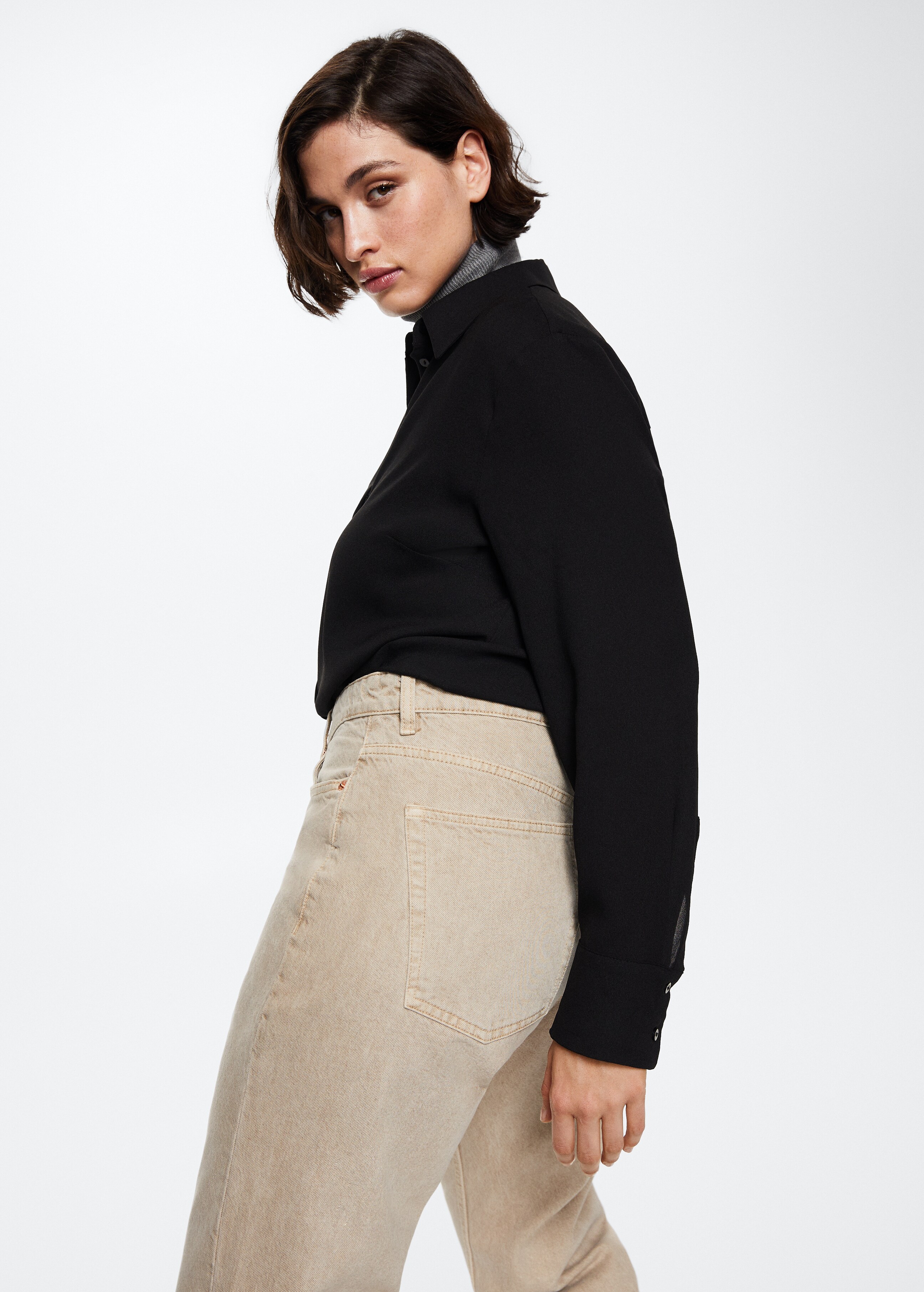 High-waist cropped straight jeans - Details of the article 5