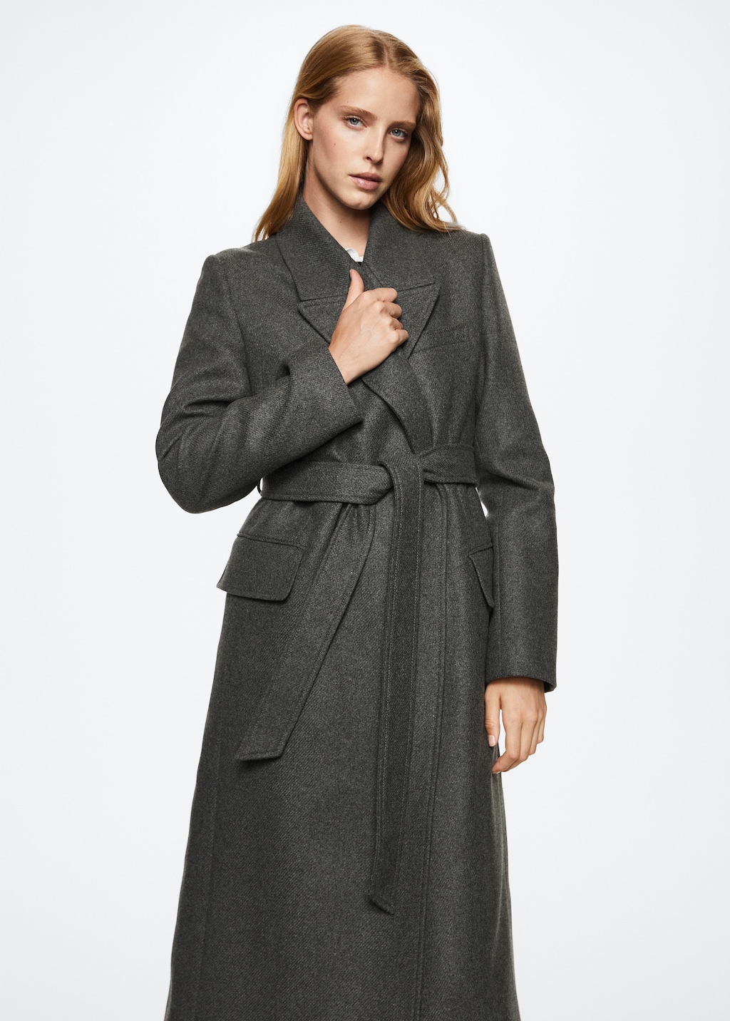 Long coat with lapels - Medium plane