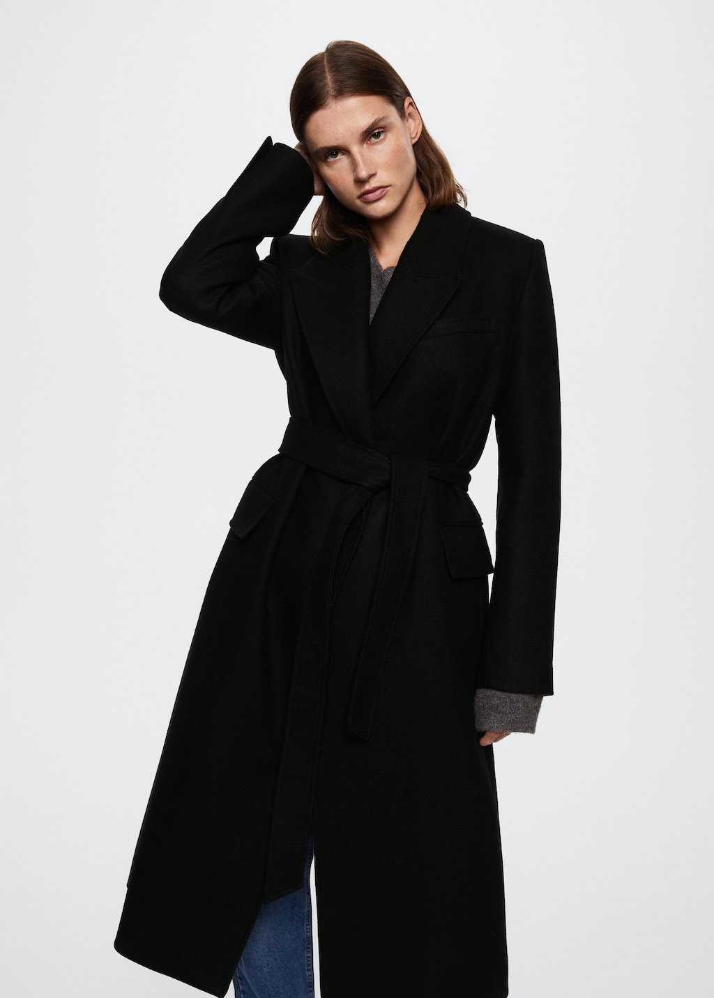 Long coat with lapels - Medium plane 