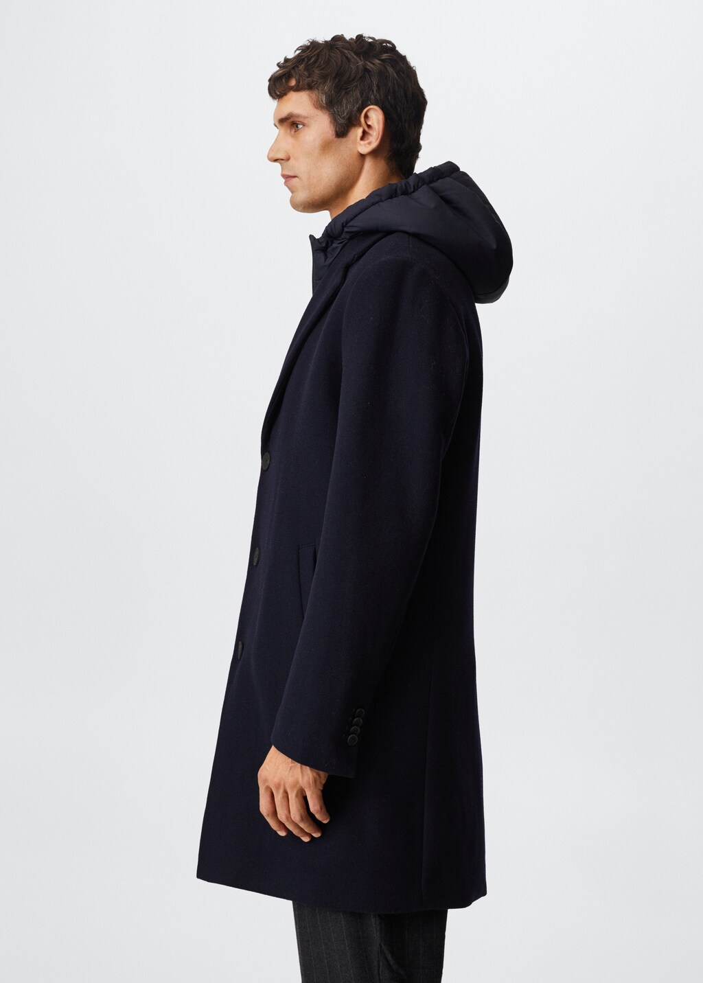 Recycled wool coat with hood - Details of the article 4