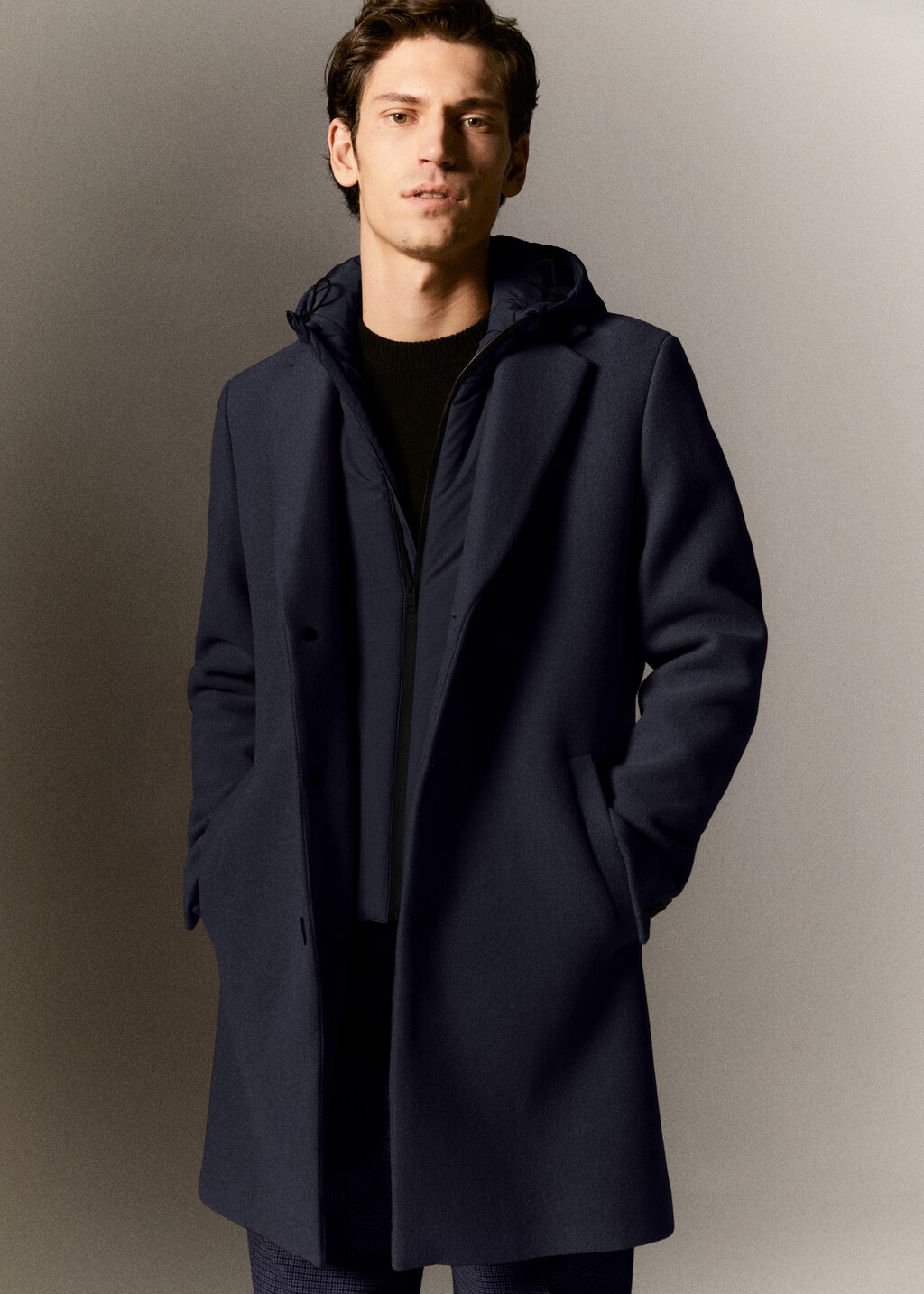 Recycled wool coat with hood - Details of the article 5