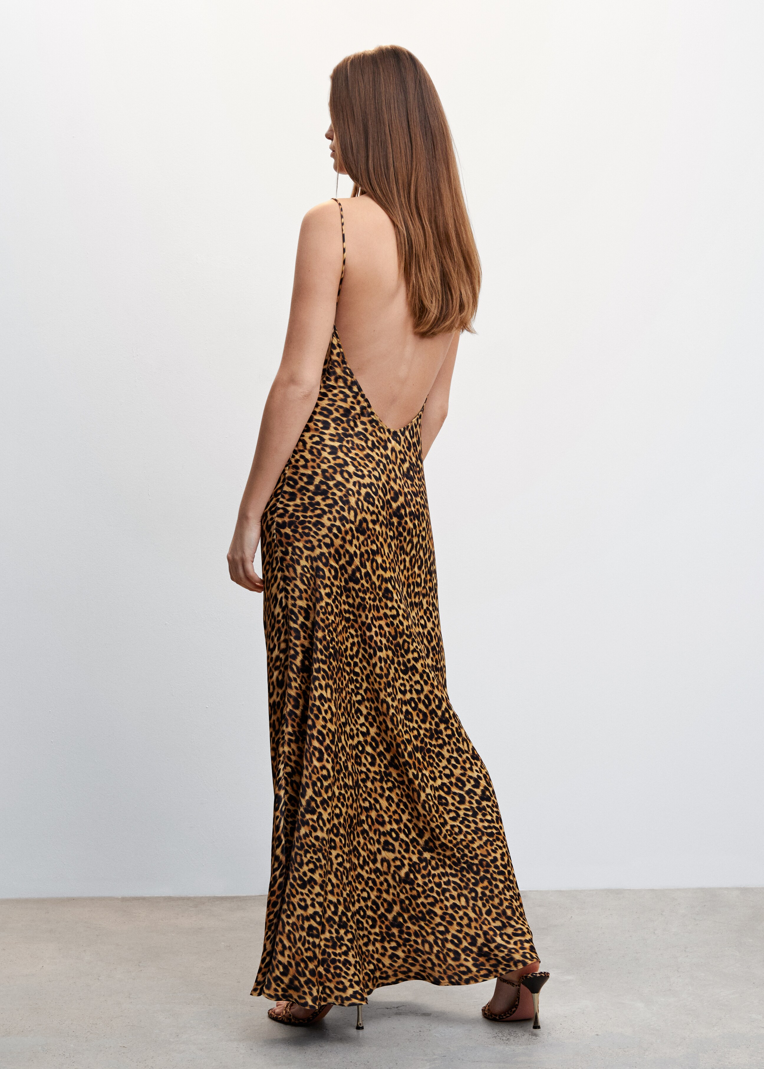 Fließendes Animal-Print-Kleid - Rückseite des Artikels