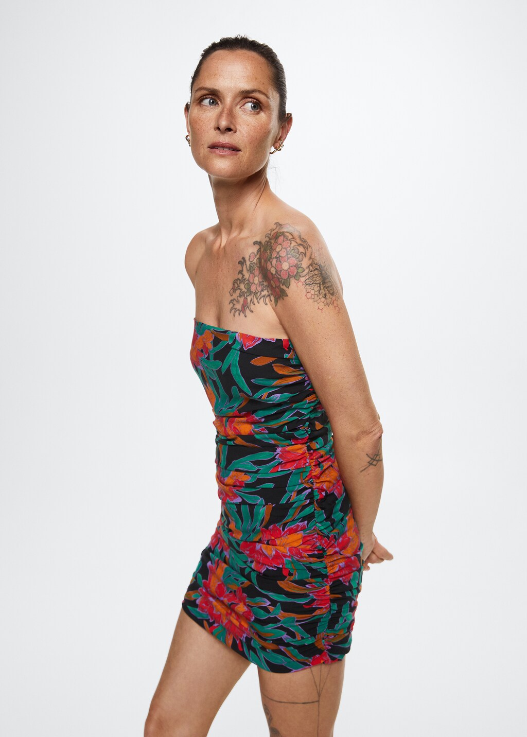 Printed draped dress - Medium plane