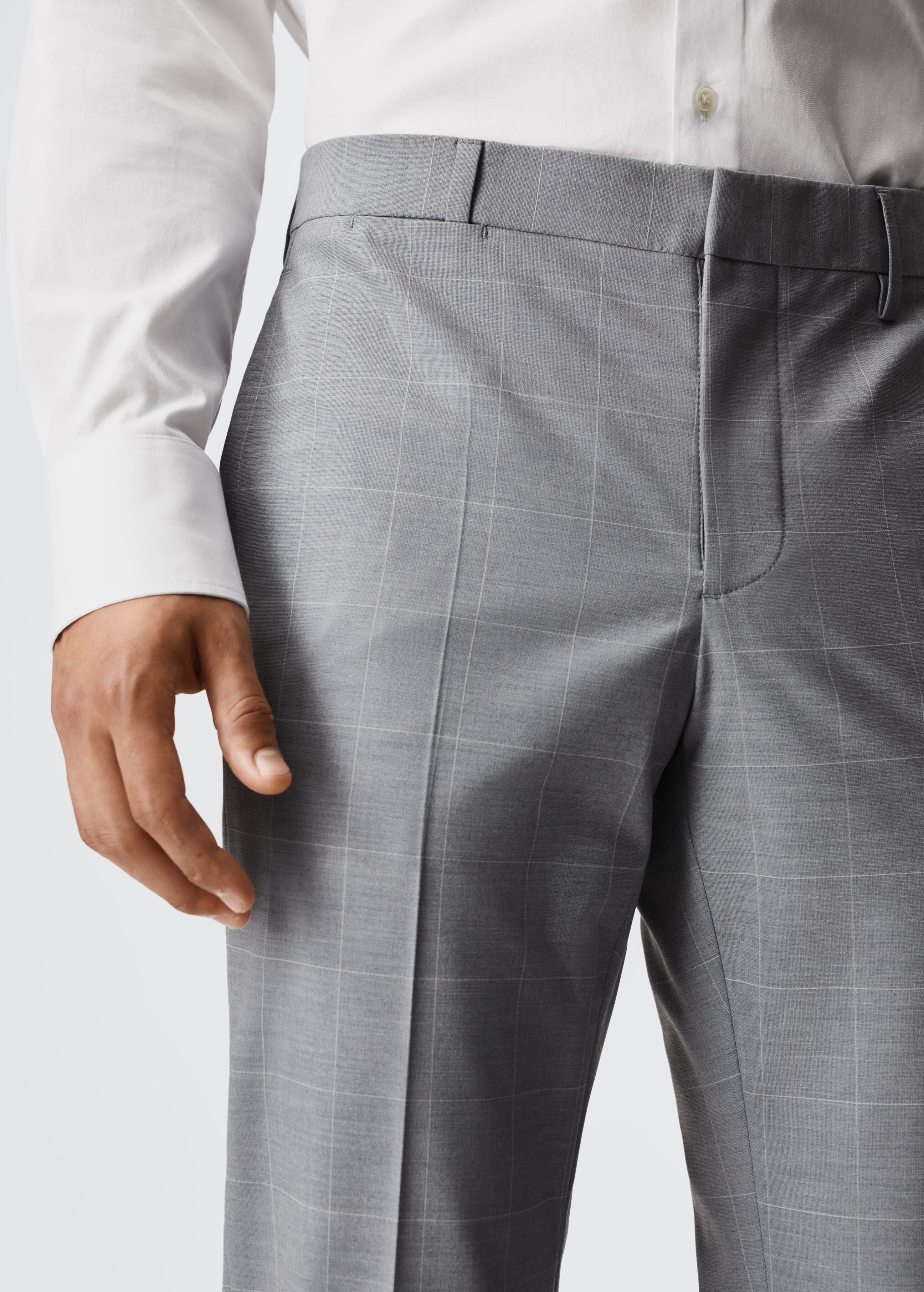 Pantalons vestit súper slim fit quadres - Detall de l'article 1