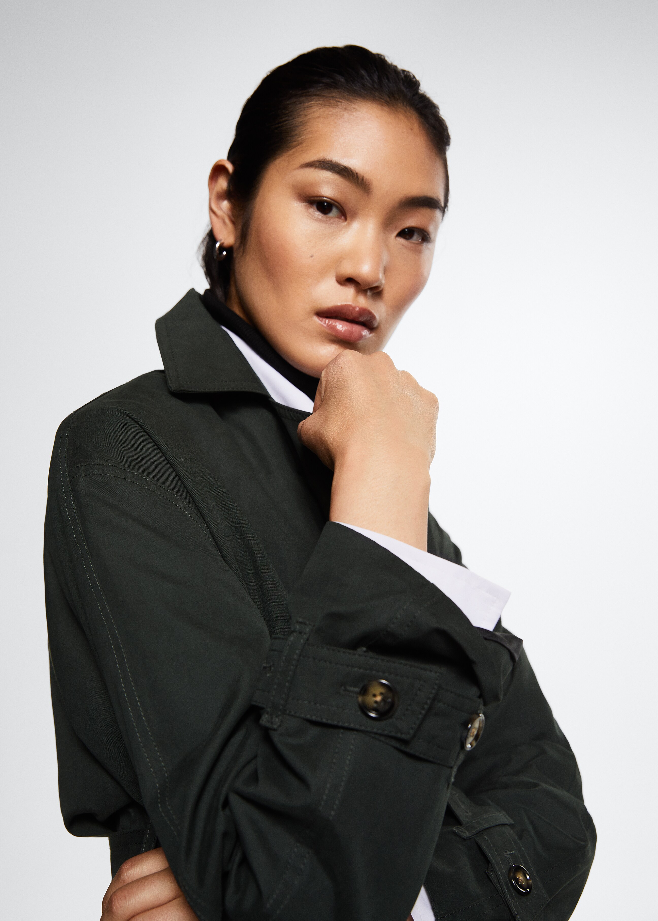 Oversized cotton trench coat - Details of the article 1