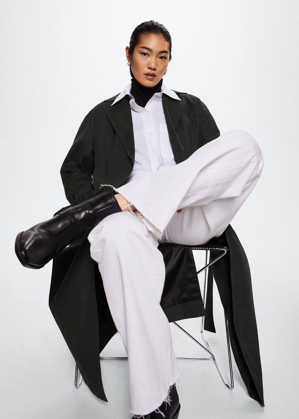 Oversized cotton trench coat - Details of the article 2