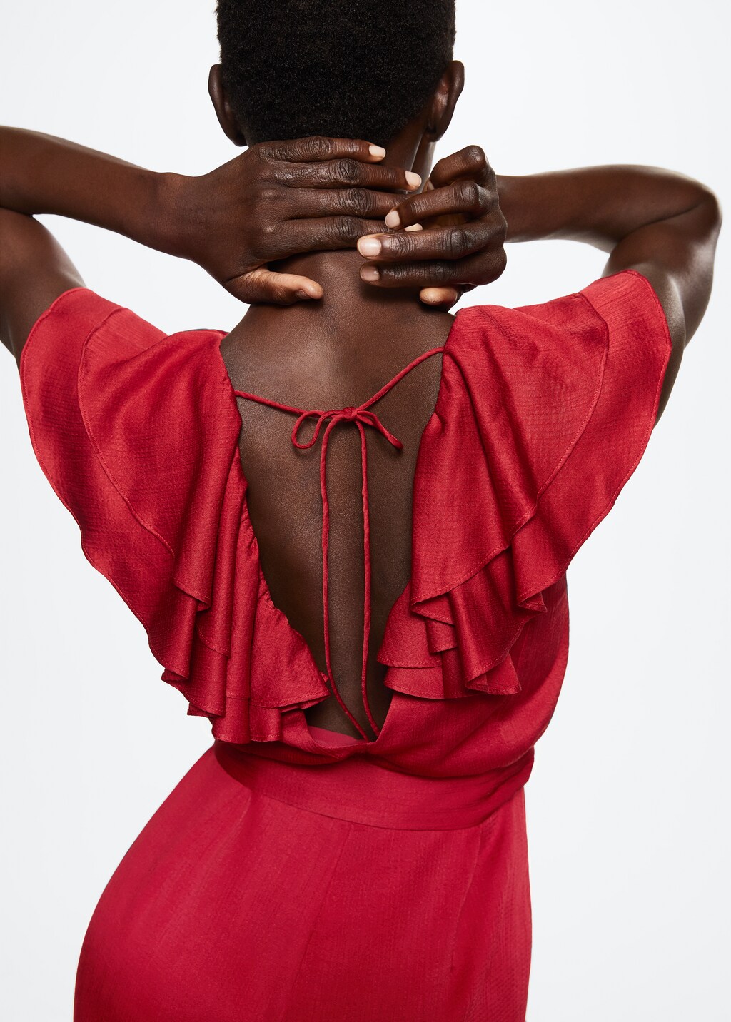 Frilled long jumpsuit - Details of the article 1